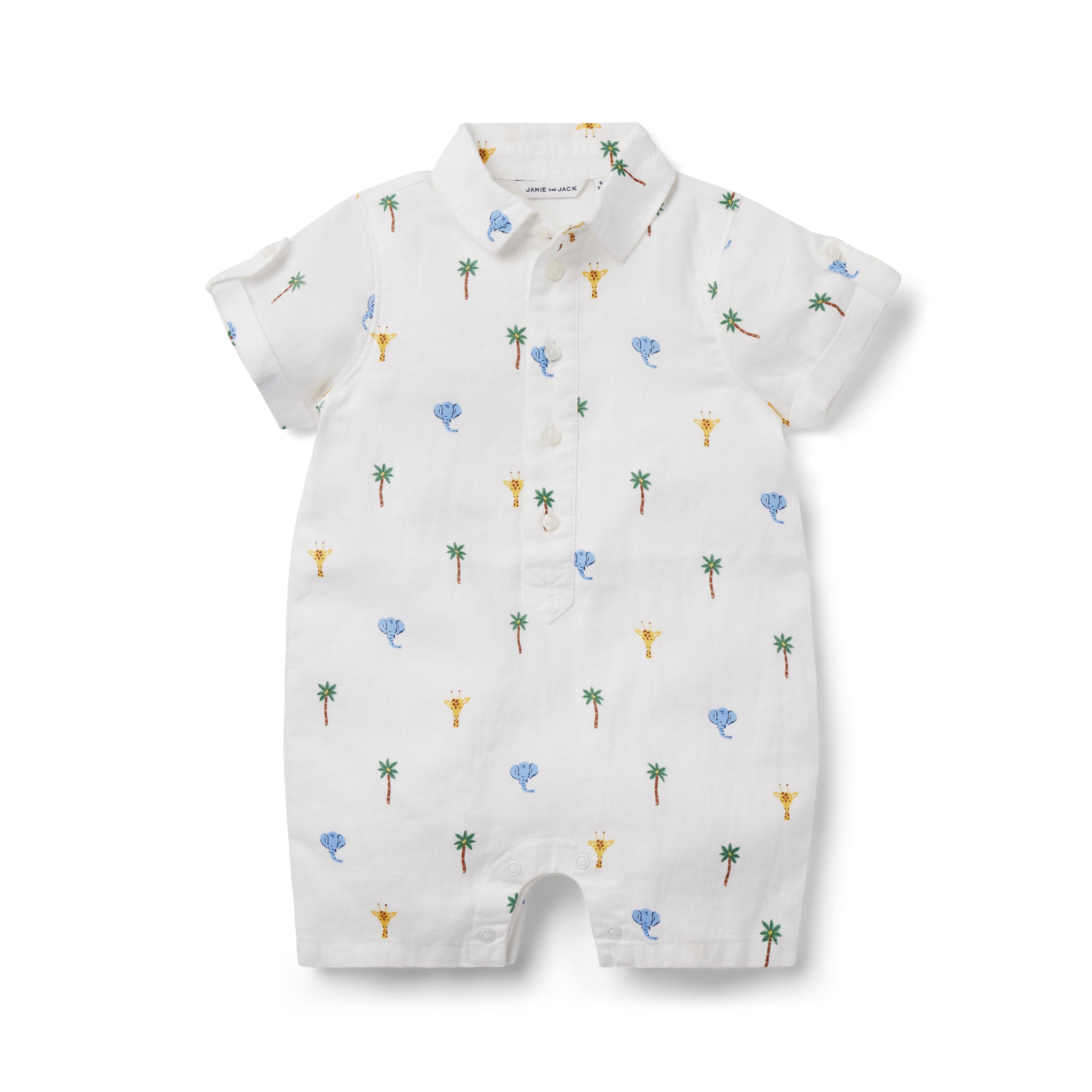 Baby Safari Linen Romper image number 0