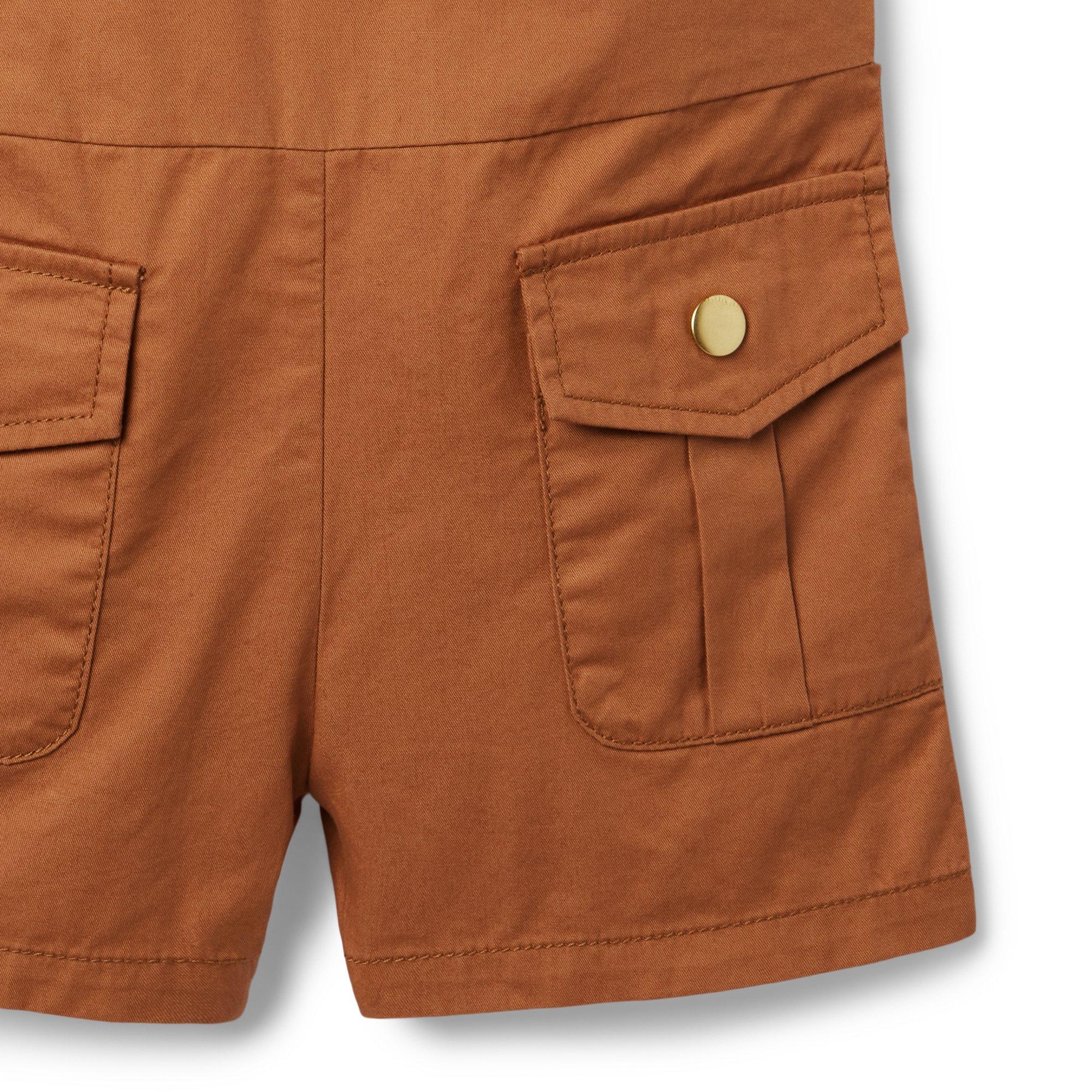 Puff Sleeve Patch Pocket Romper image number 3