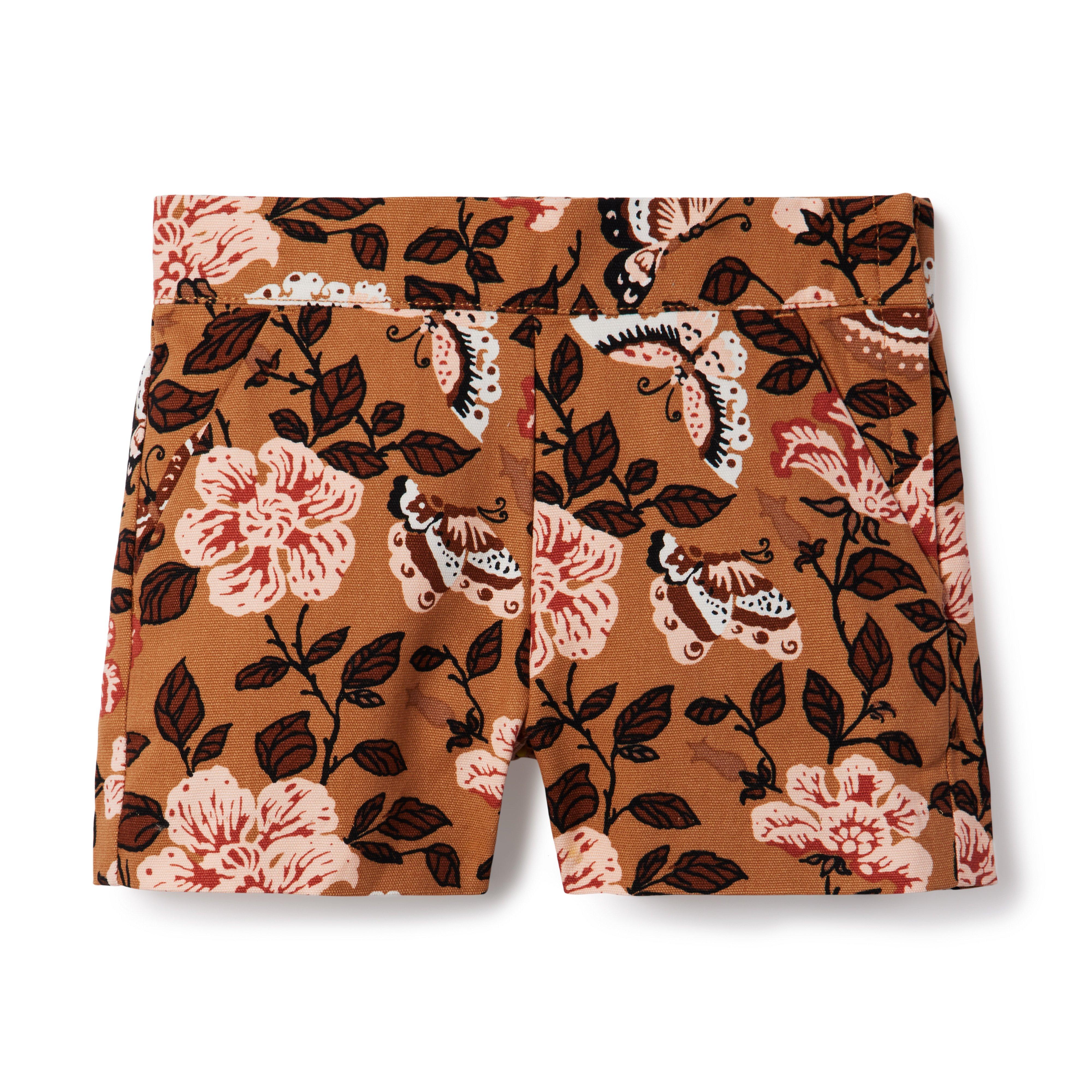 Butterfly Floral Canvas Short