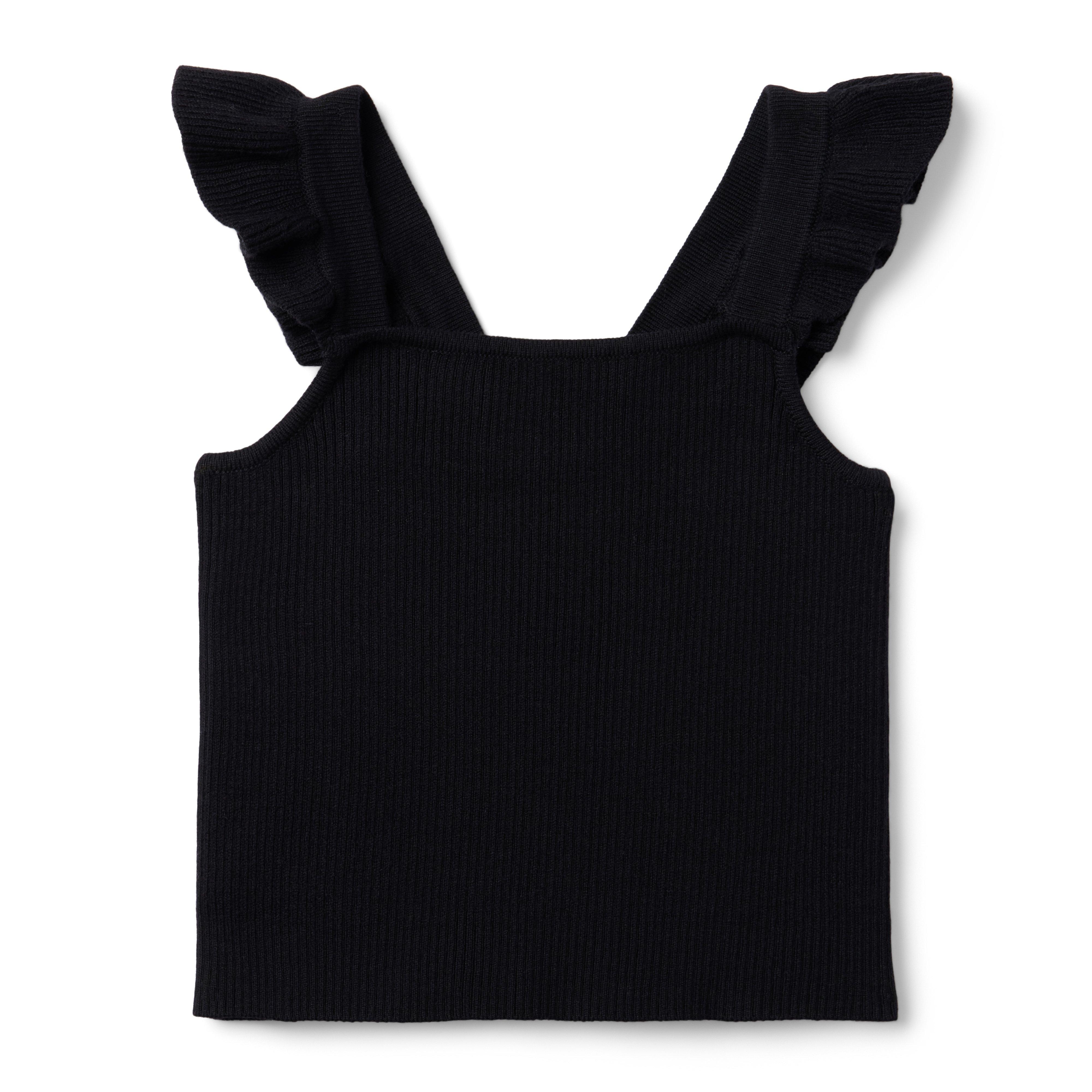 Ruffle Strap Sweater Cropped Top image number 0