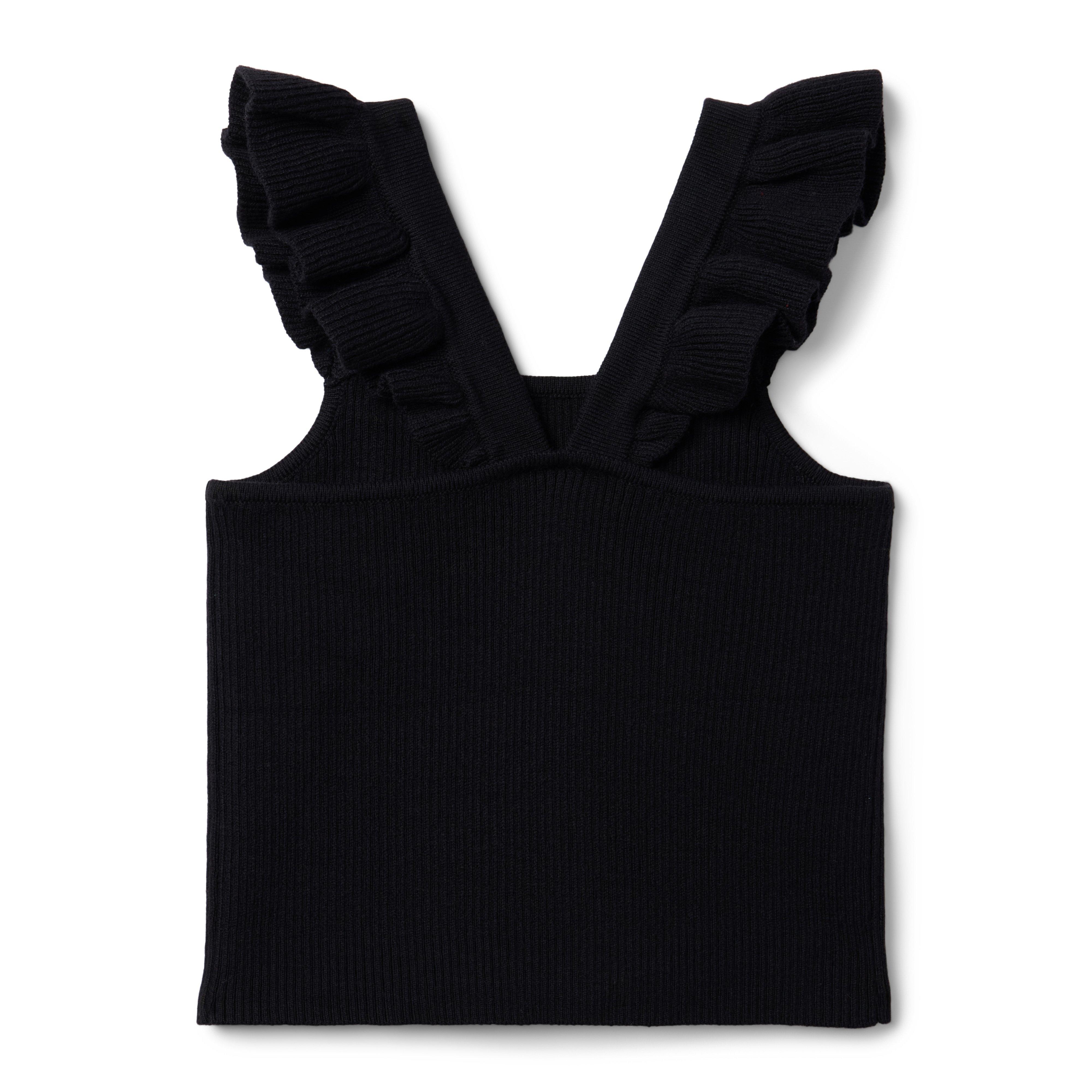 Ruffle Strap Sweater Cropped Top image number 1
