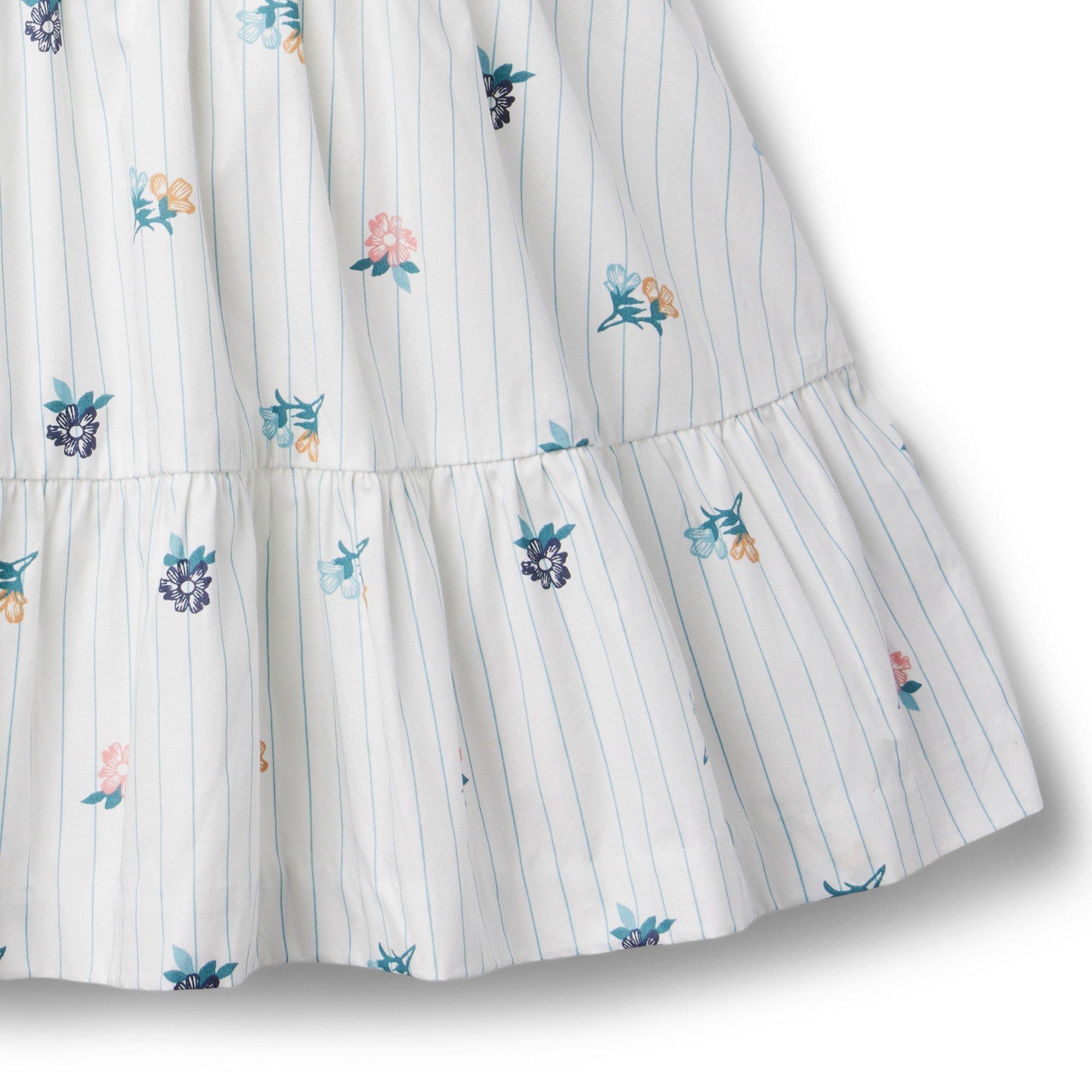 Striped Floral Puff Sleeve Dress image number 6