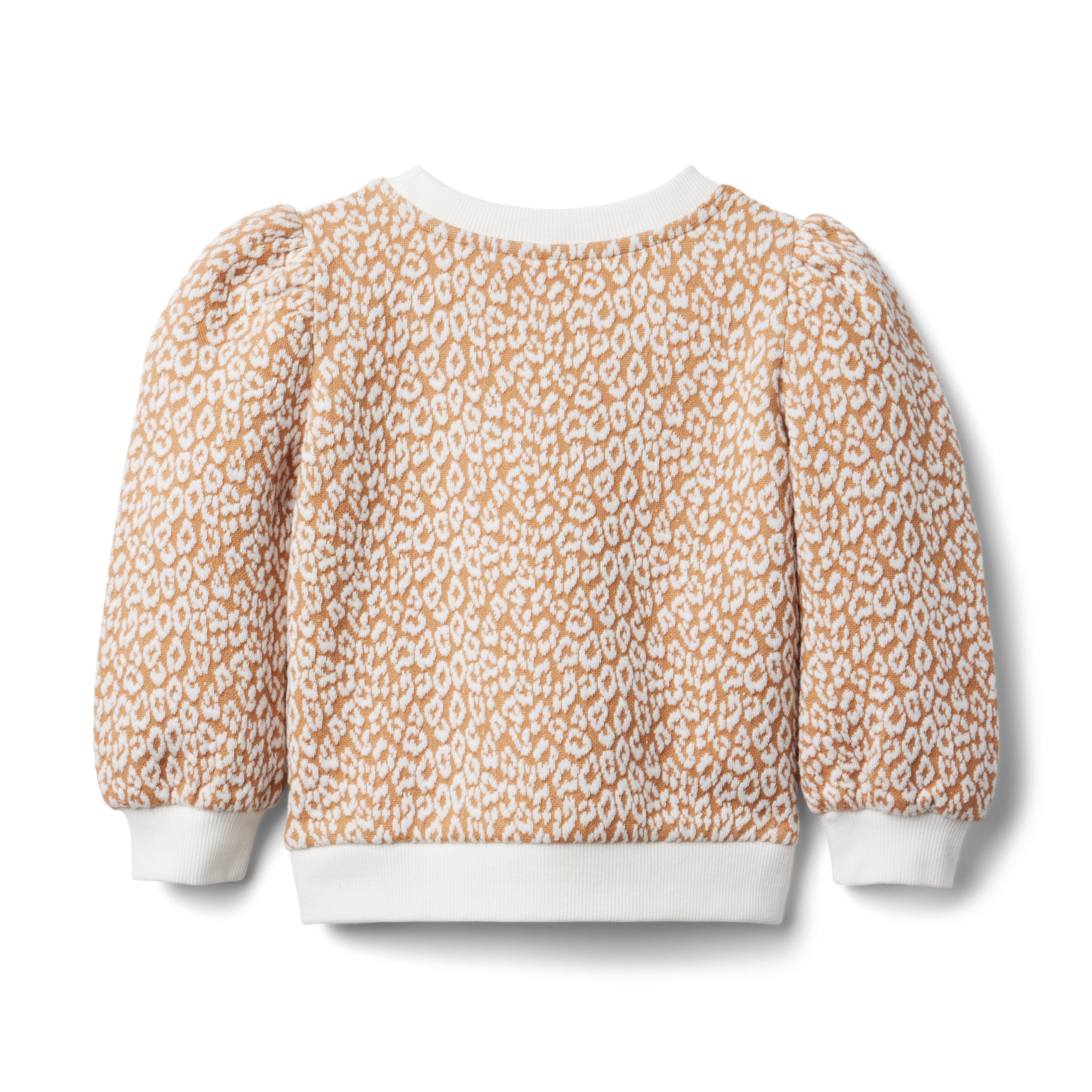 Leopard Jacquard Puff Sleeve Sweatshirt image number 1
