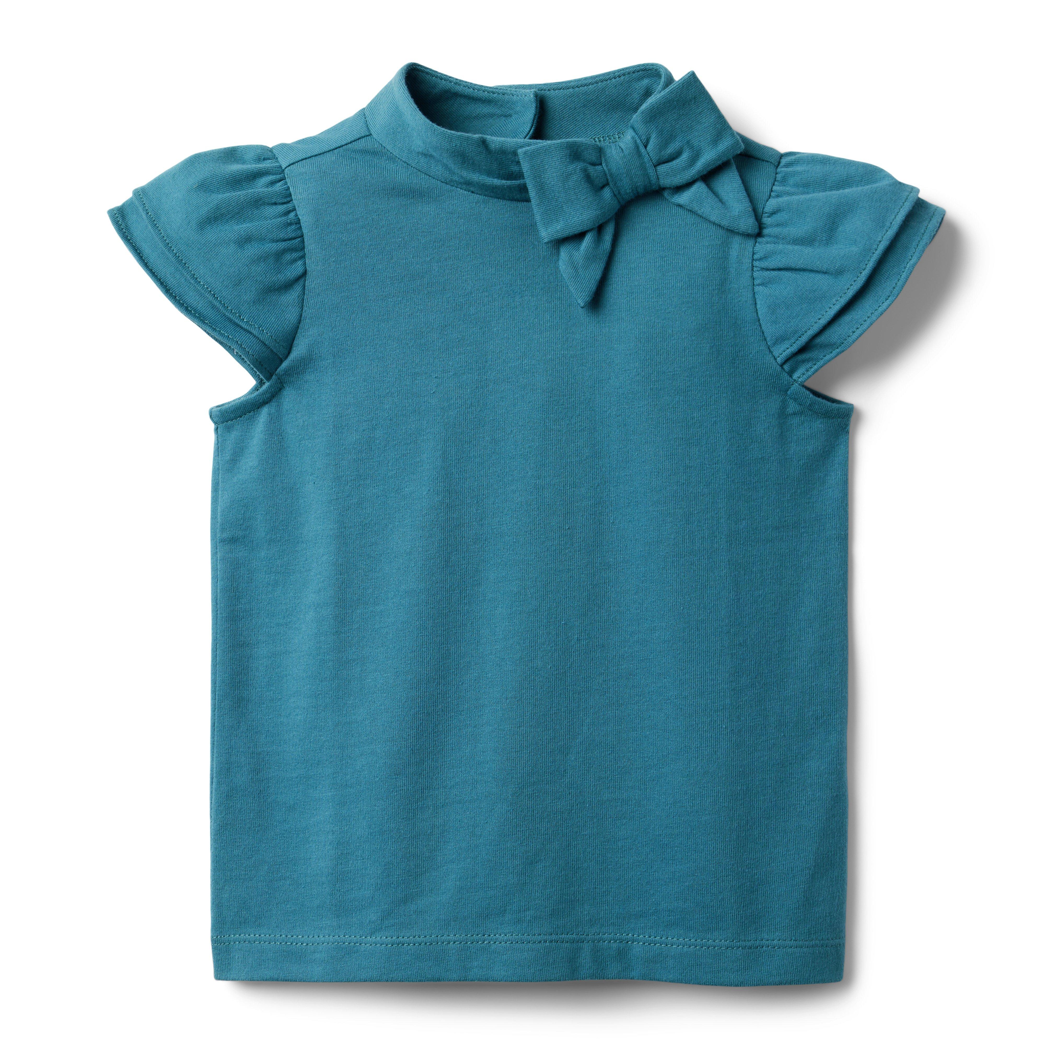 Ruffle Sleeve Bow Jersey Top image number 0