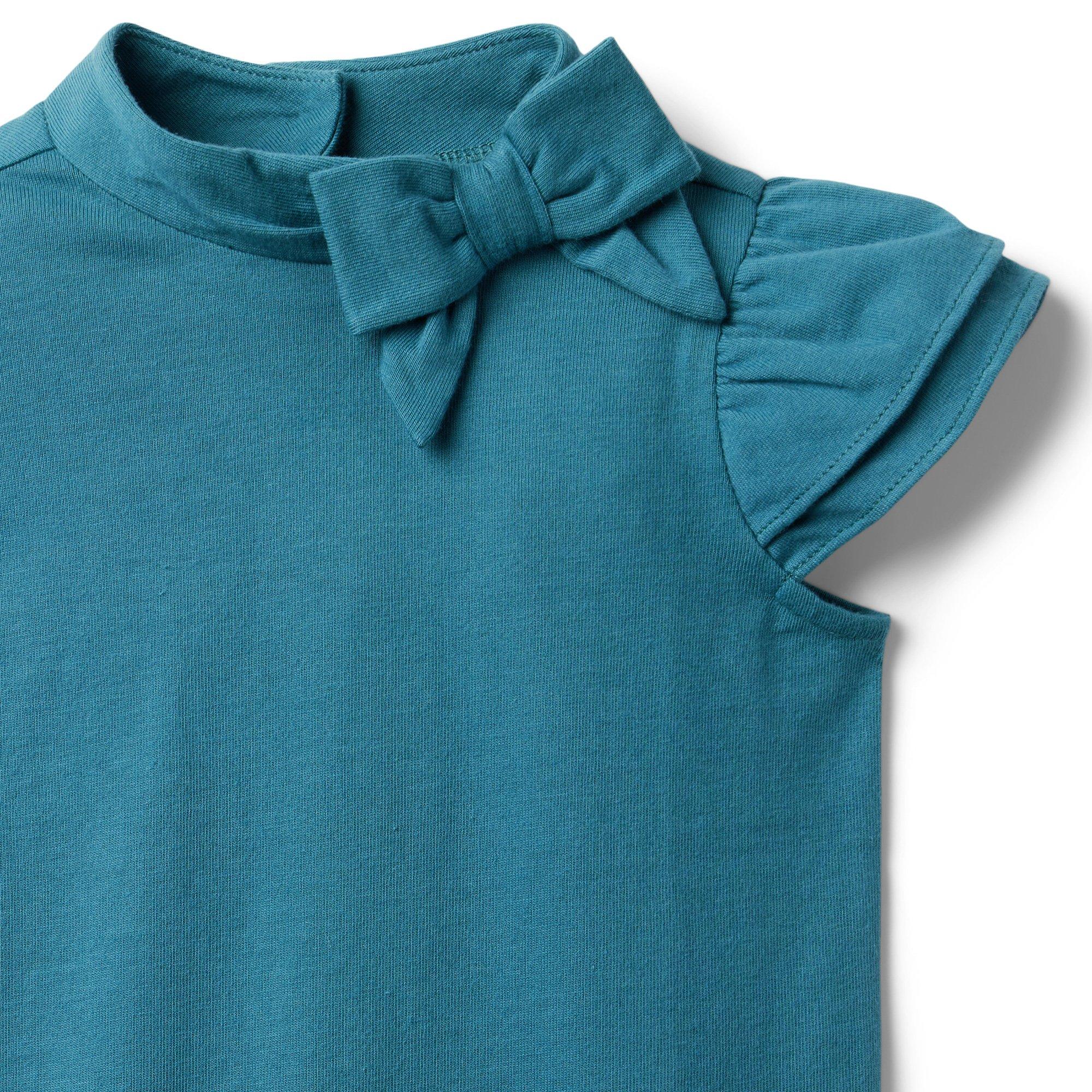Ruffle Sleeve Bow Jersey Top image number 2