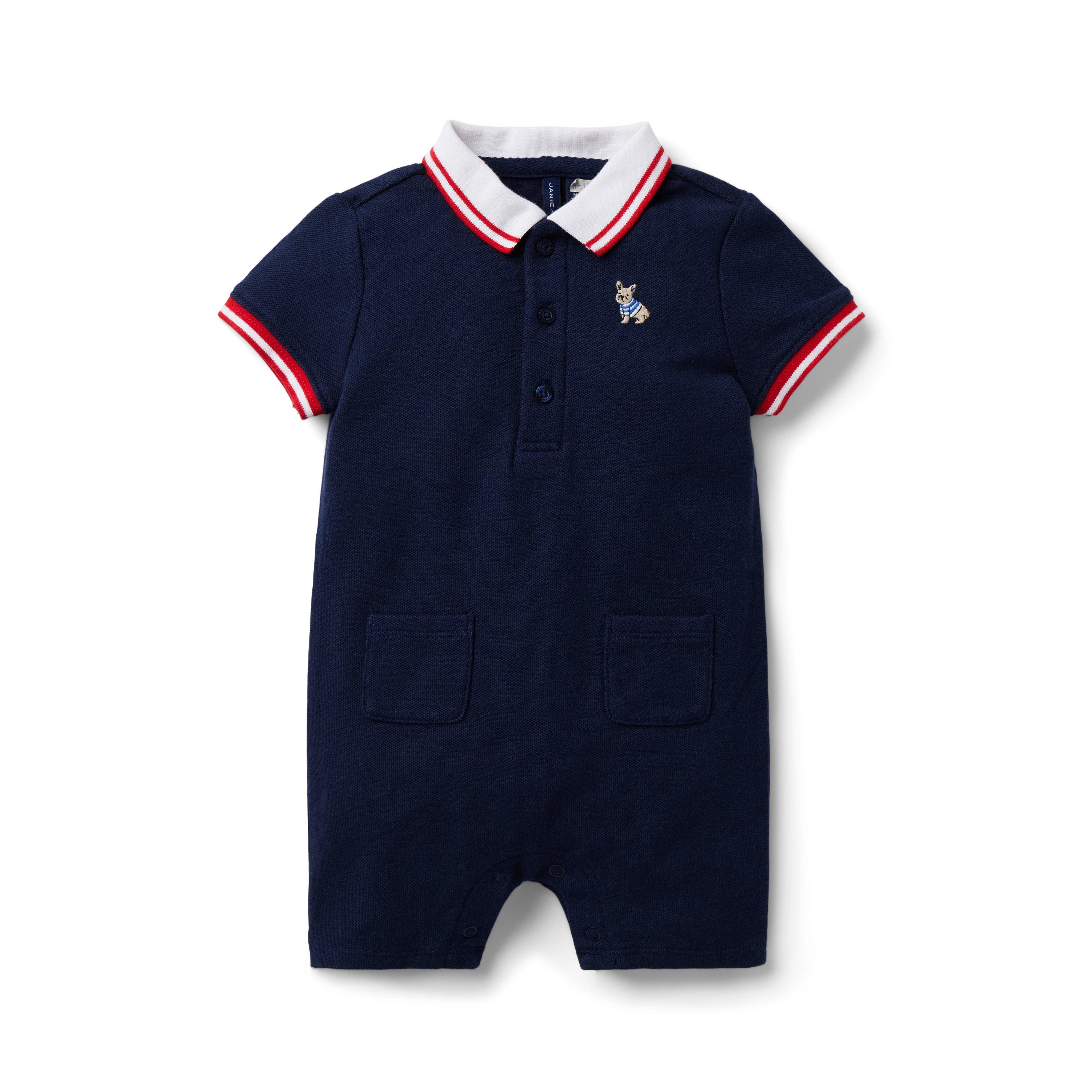 Baby Pique Polo Romper image number 0