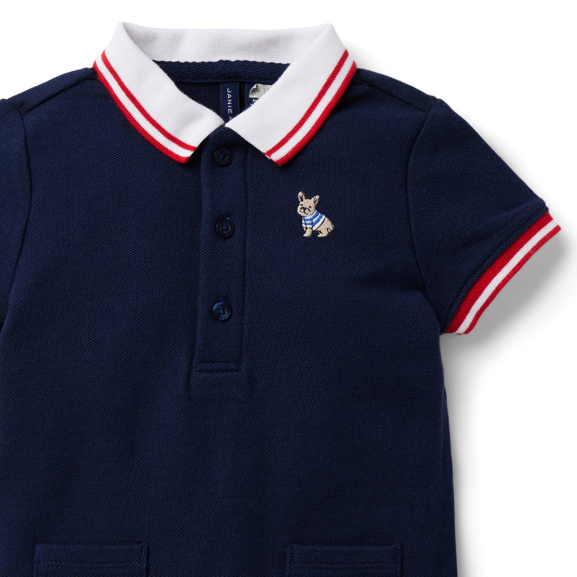 Baby Pique Polo Romper image number 2