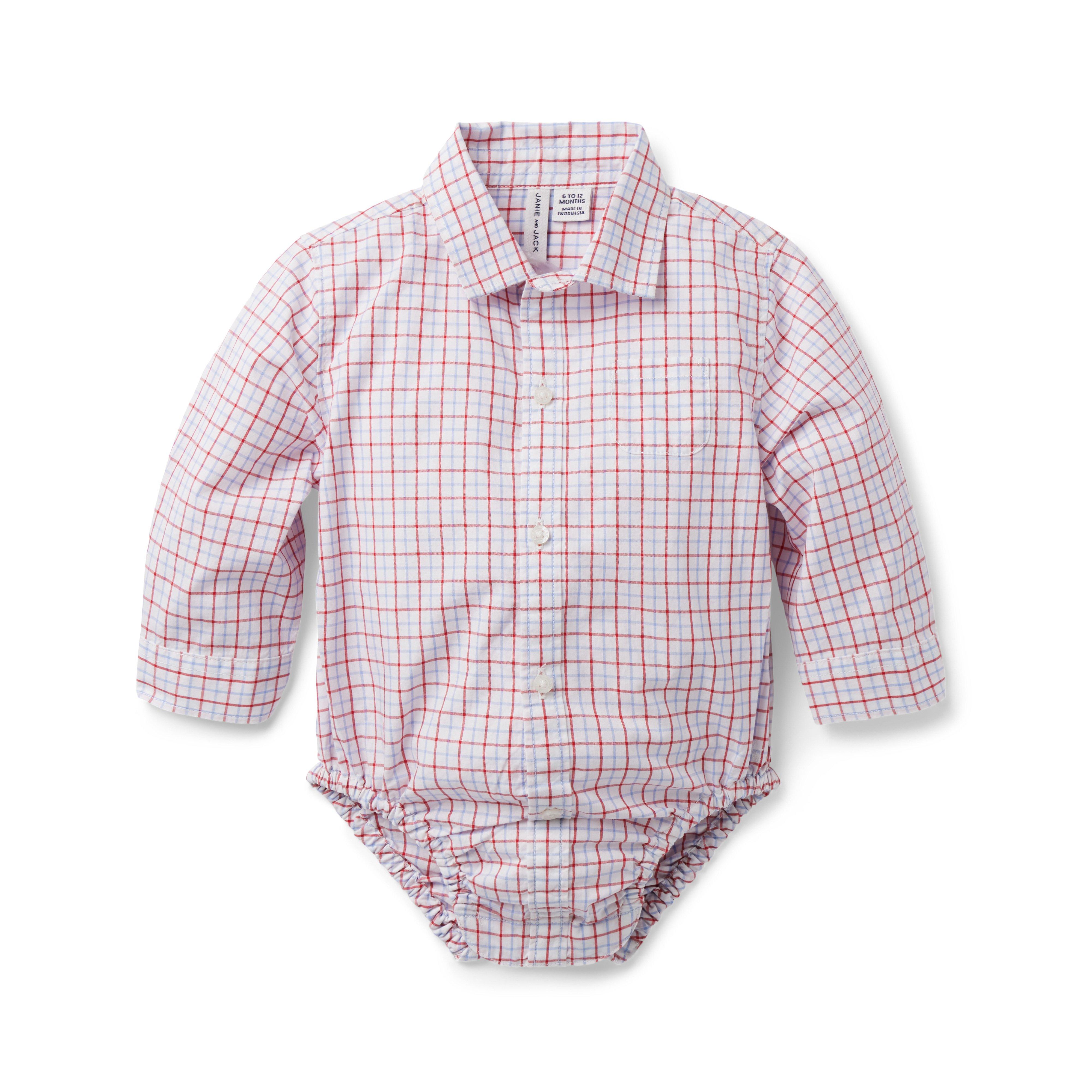 Baby Plaid Poplin Bodysuit image number 0