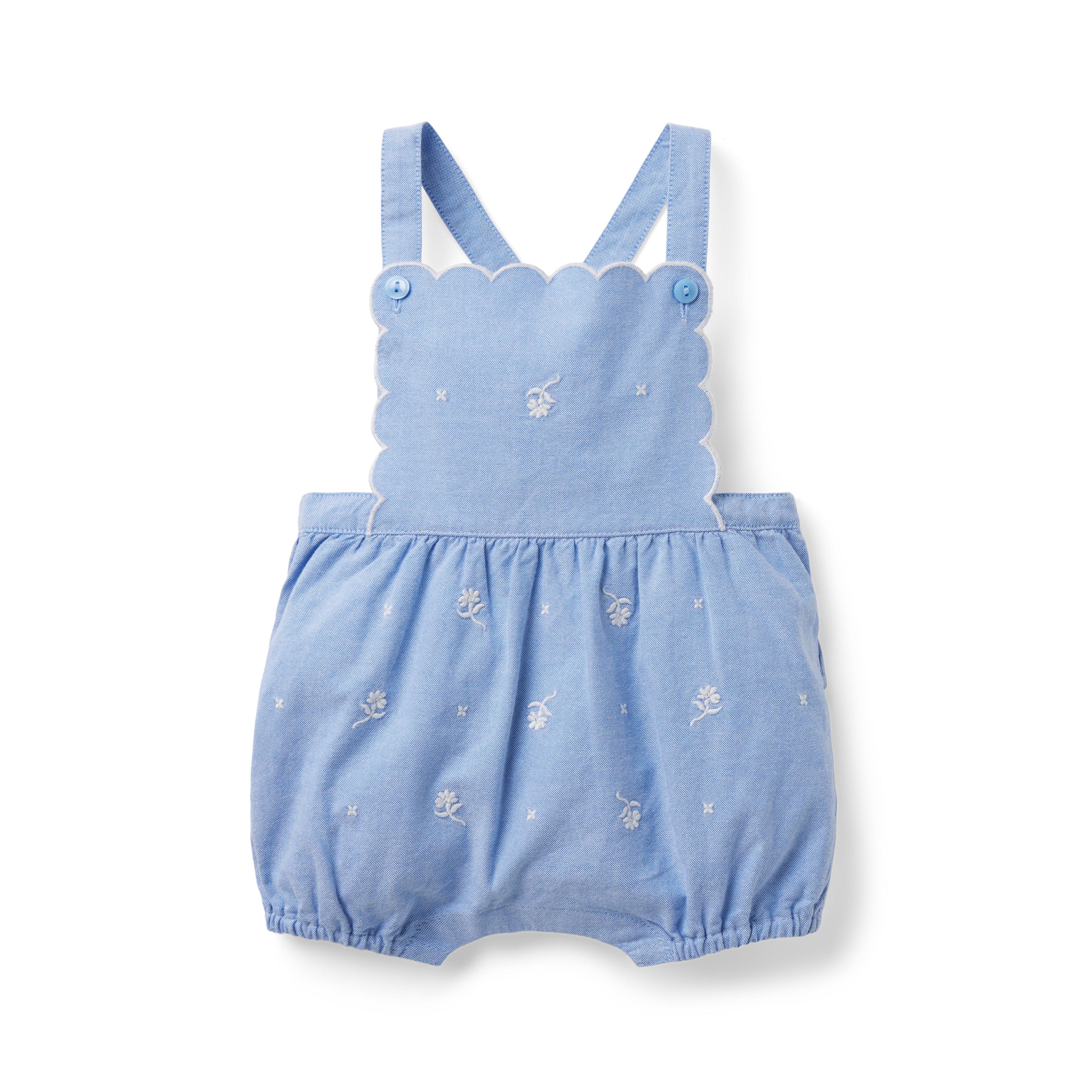 Baby Embroidered Floral Oxford Overall image number 0