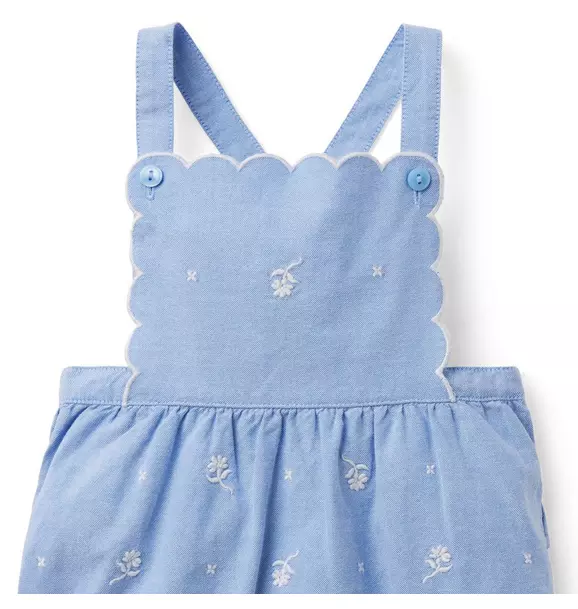 Baby Embroidered Floral Oxford Overall image number 2