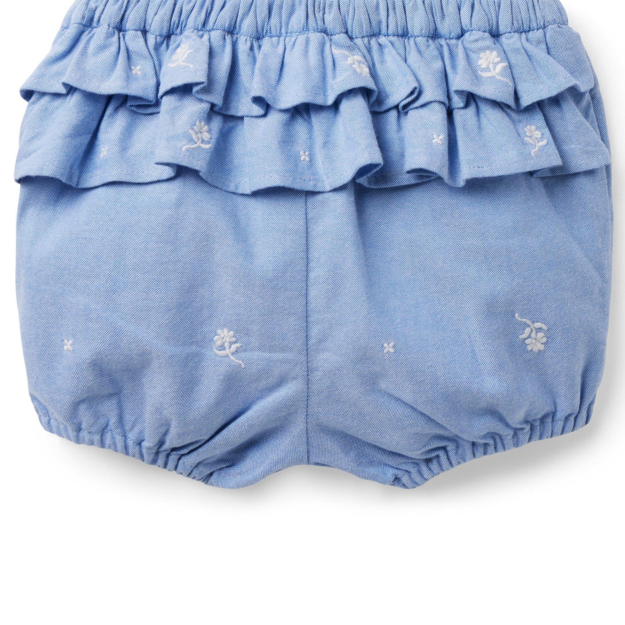 Baby Embroidered Floral Oxford Overall image number 3