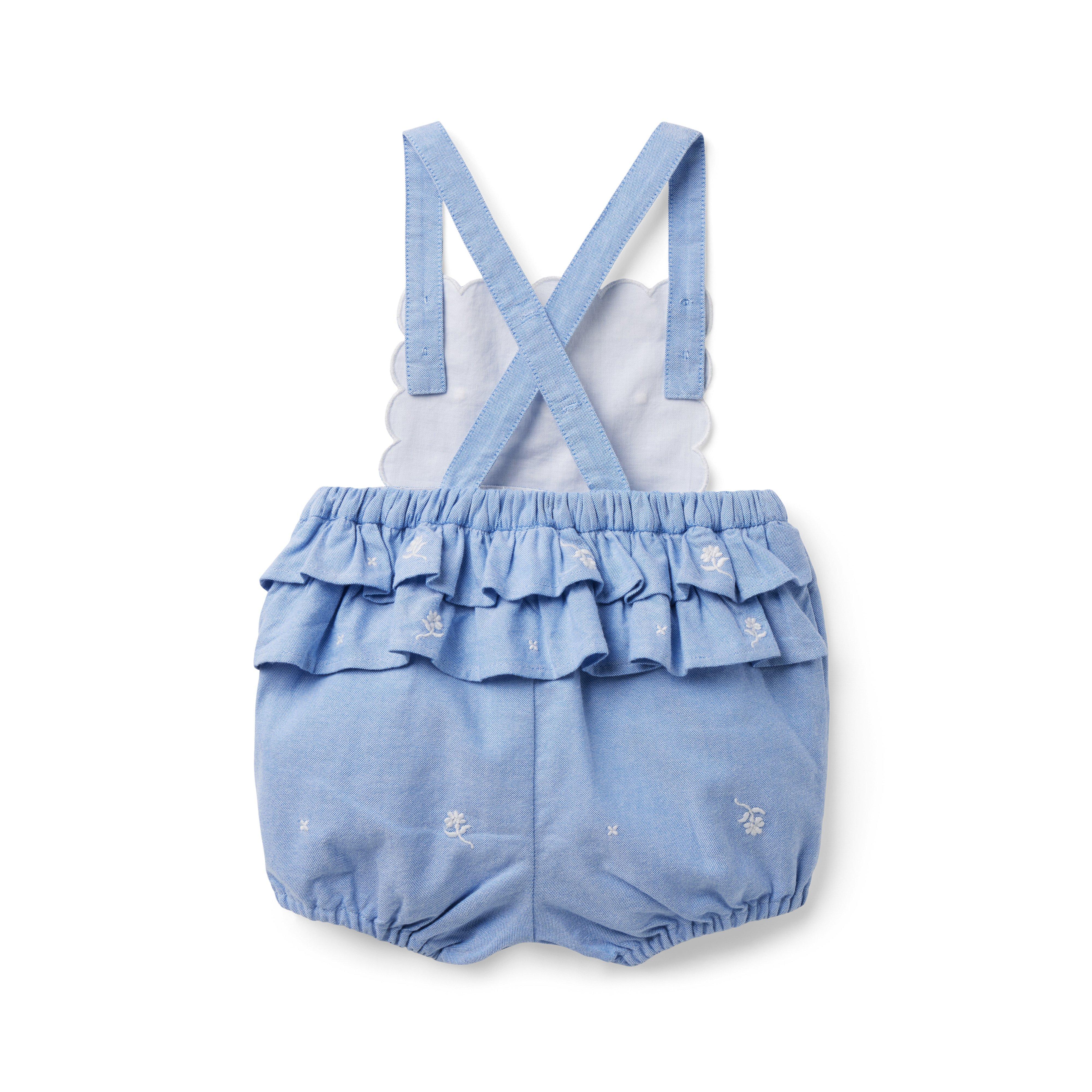 Baby Embroidered Floral Oxford Overall image number 1