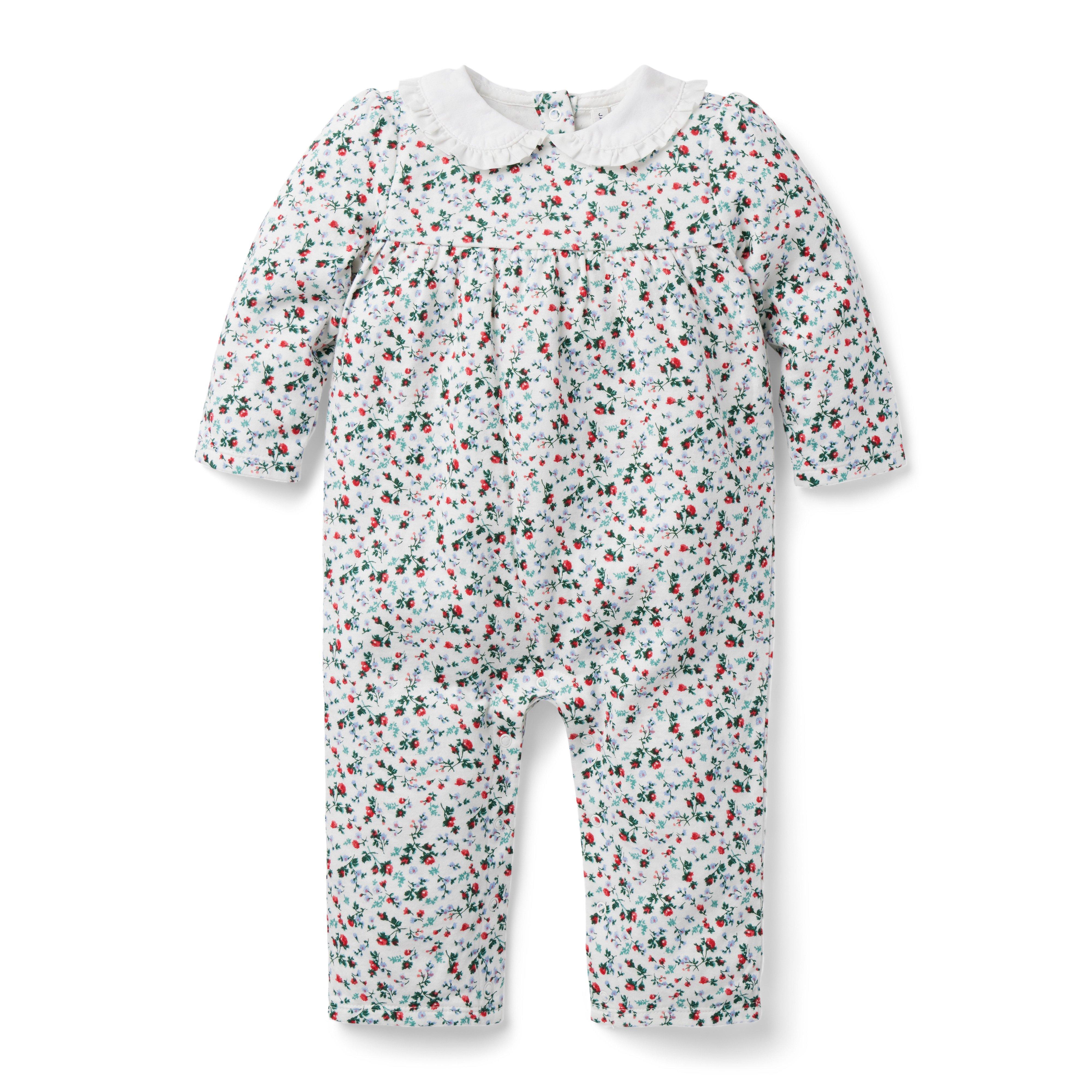 Floral Ruffle Collared One-Piece image number 0