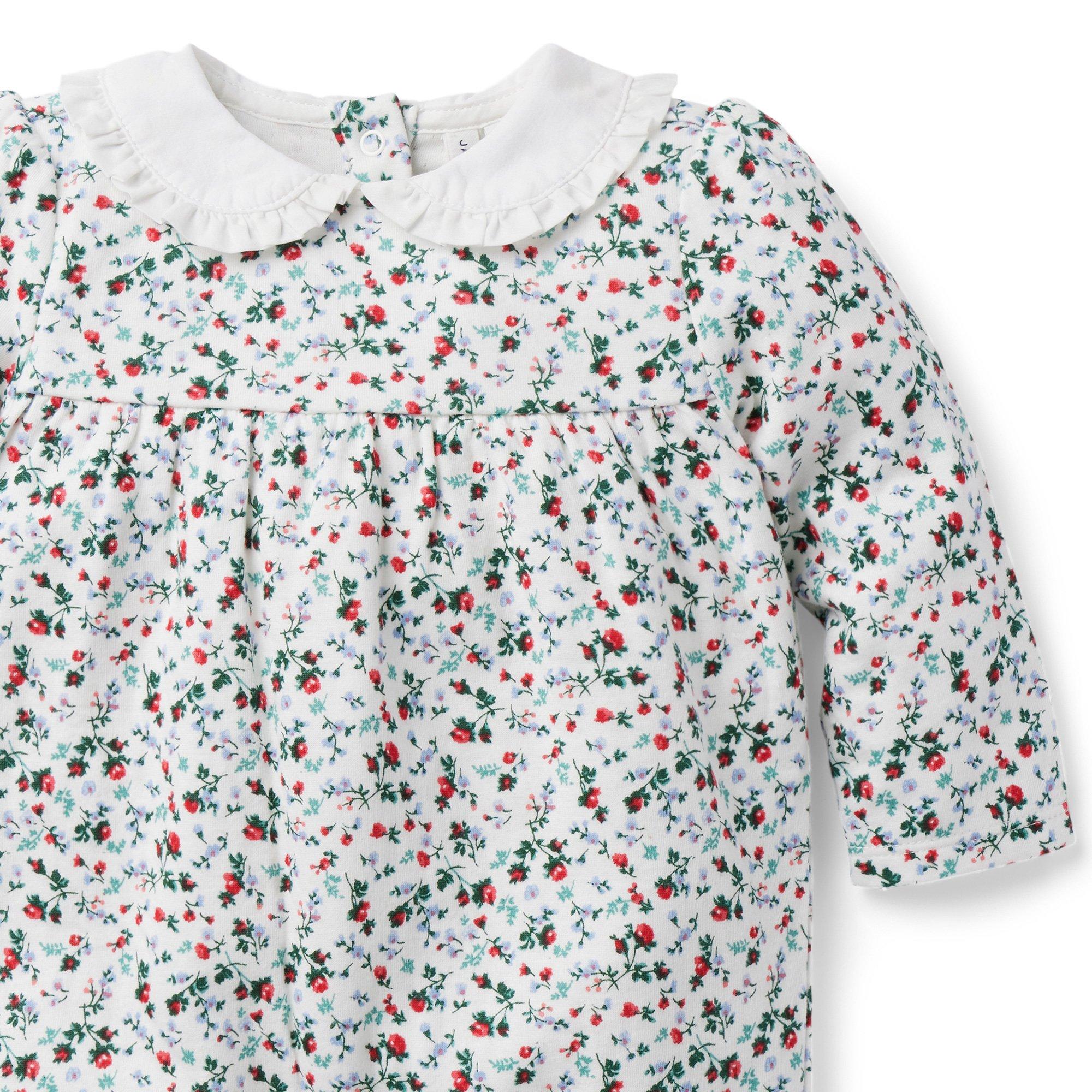 Floral Ruffle Collared One-Piece image number 2
