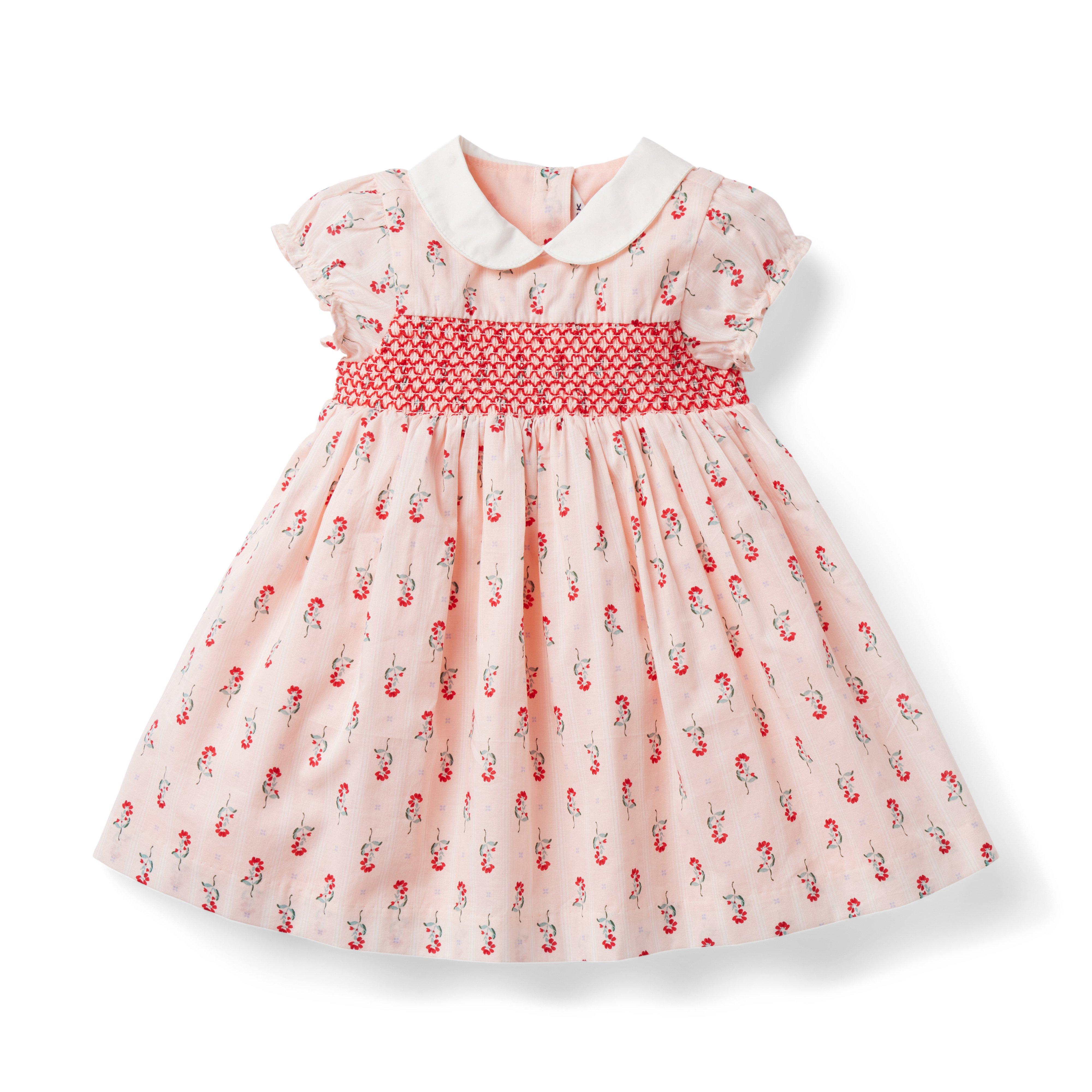 Newborn Gossamer Pink Floral Baby Floral Smocked Dress by Janie and Jack