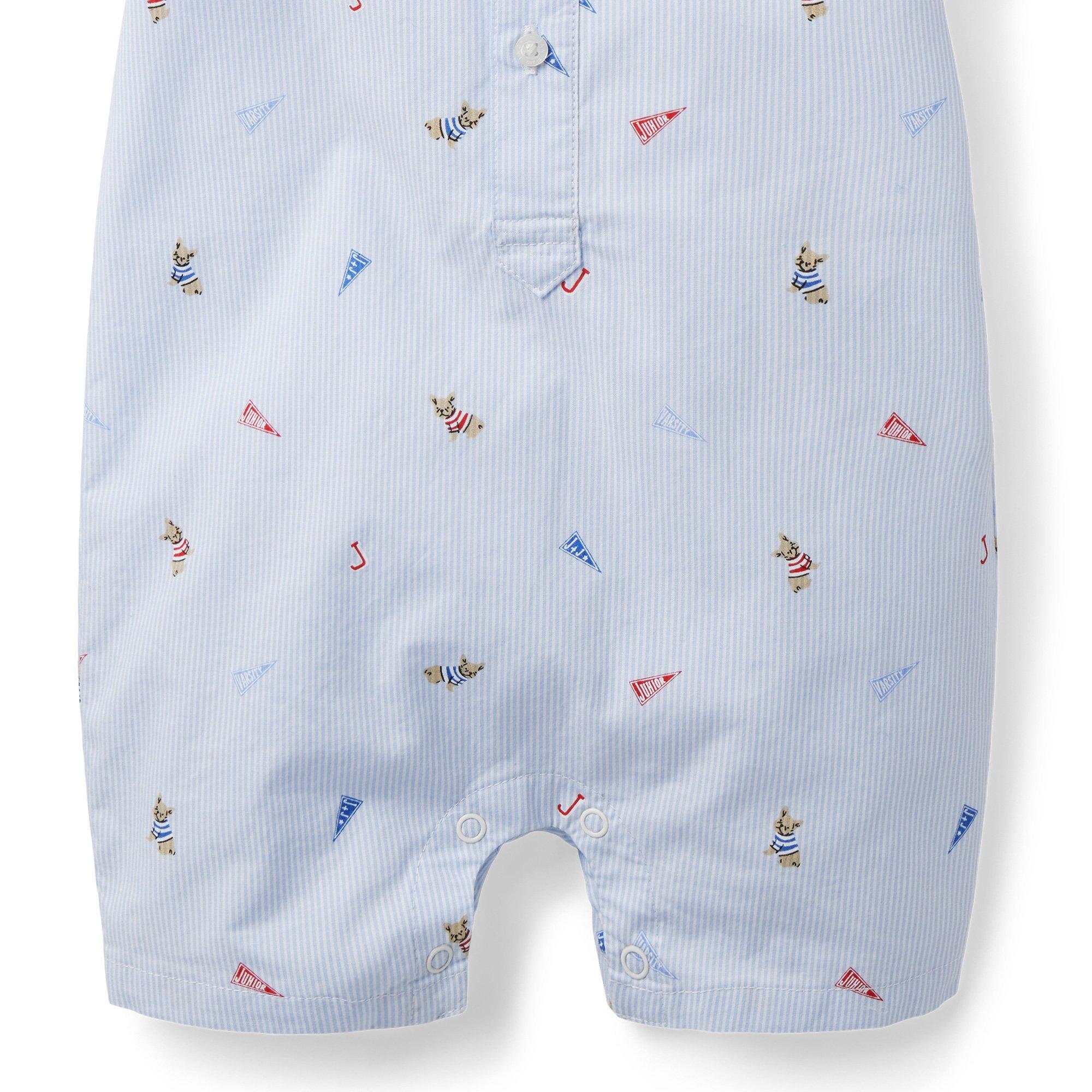 Baby Striped French Bulldog Flag Romper image number 3