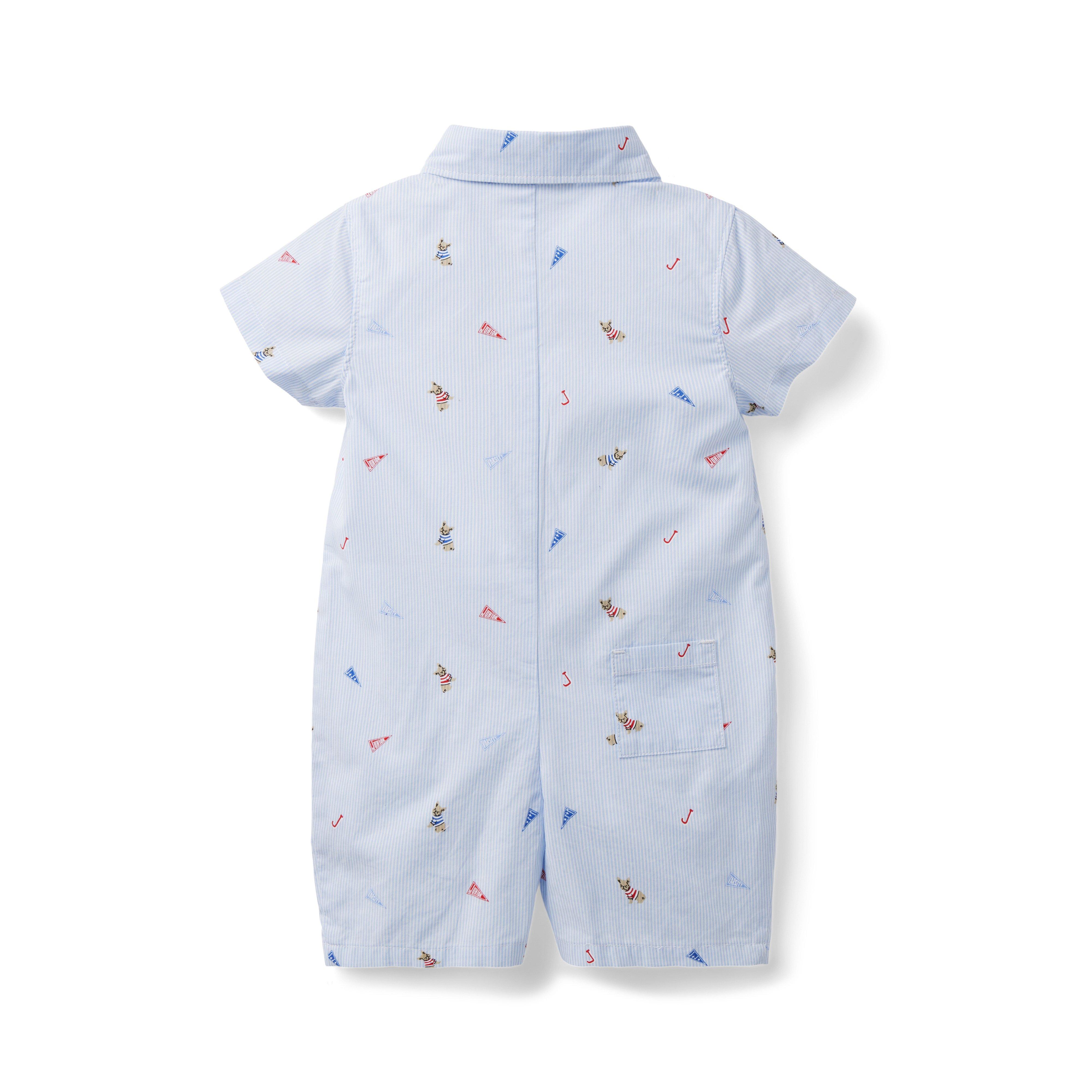 Baby Striped French Bulldog Flag Romper image number 1