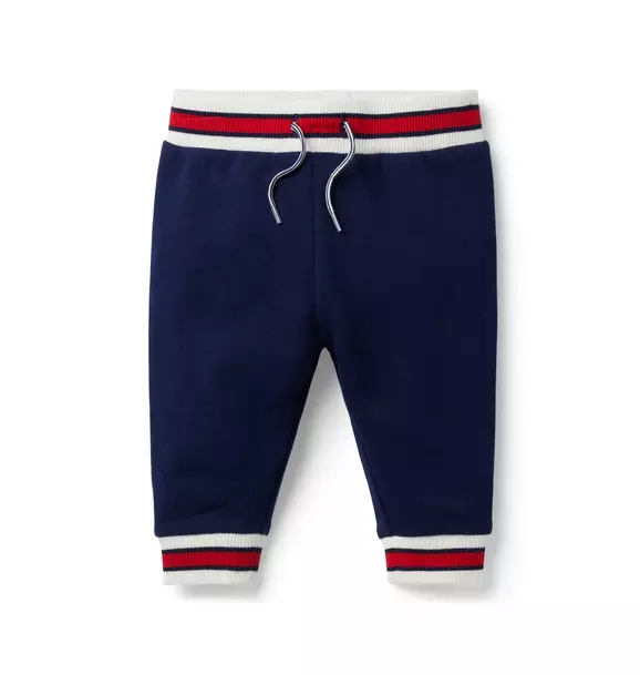 Baby Striped Trim French Terry Jogger