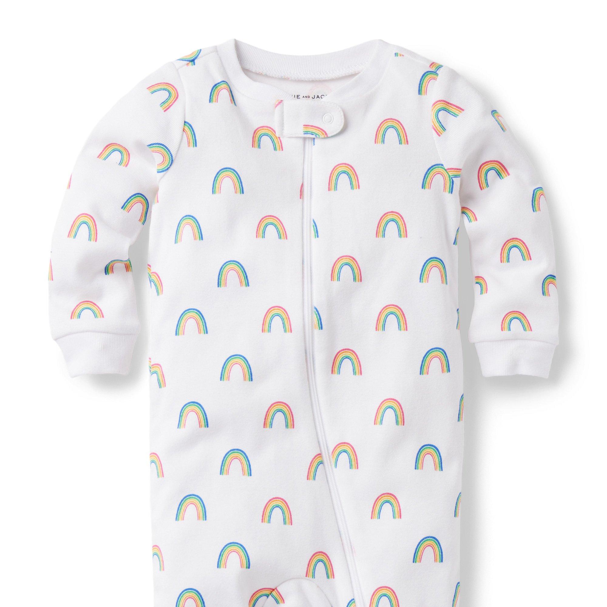 Baby Rainbows Forever Footed Zip Pajama image number 2