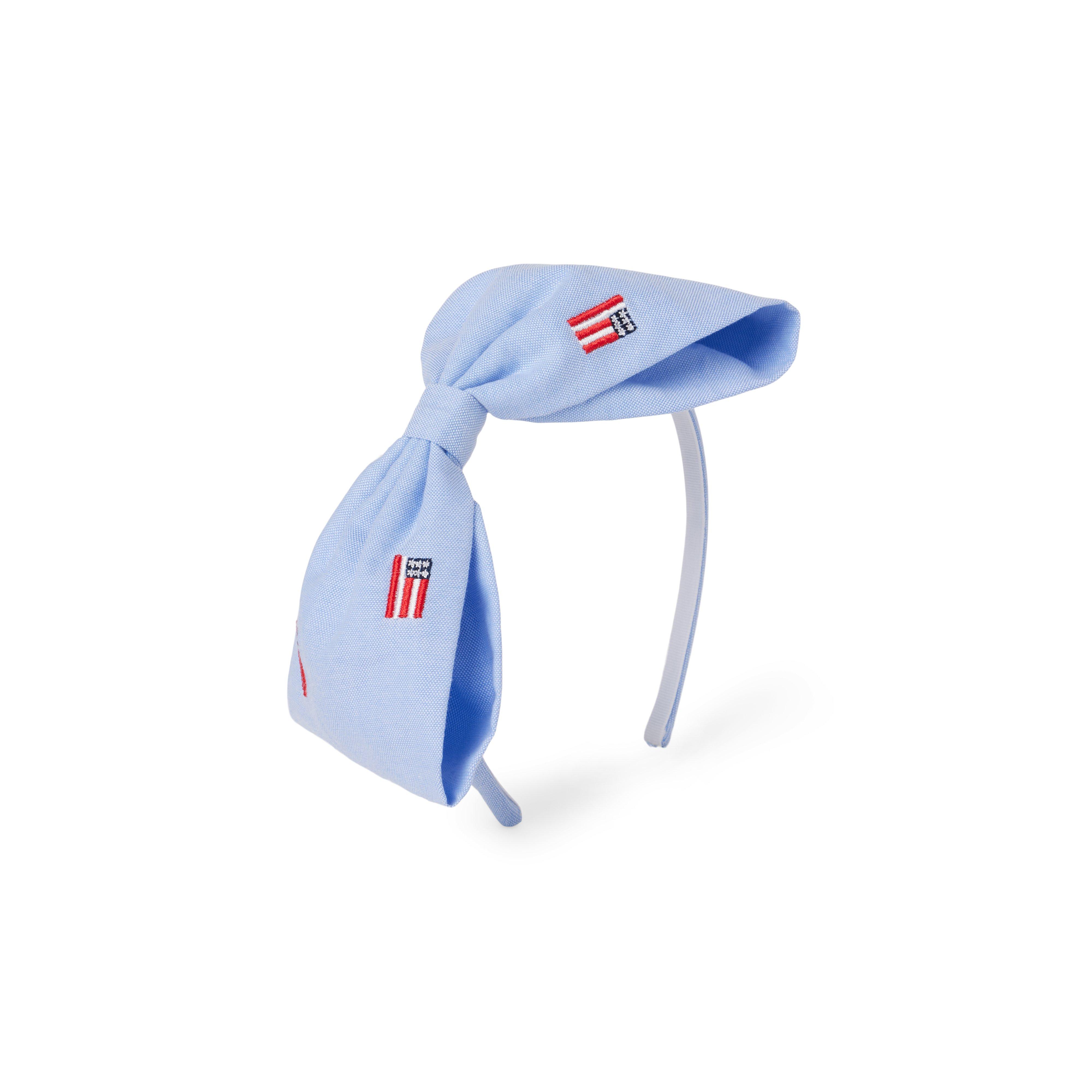 Embroidered Flag Bow Headband image number 0
