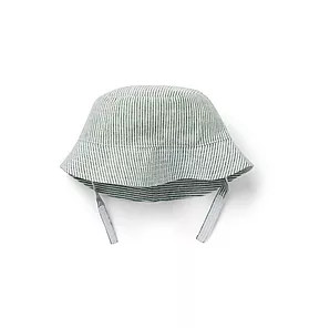 Janie and Jack Baby Striped Linen Bucket Hat