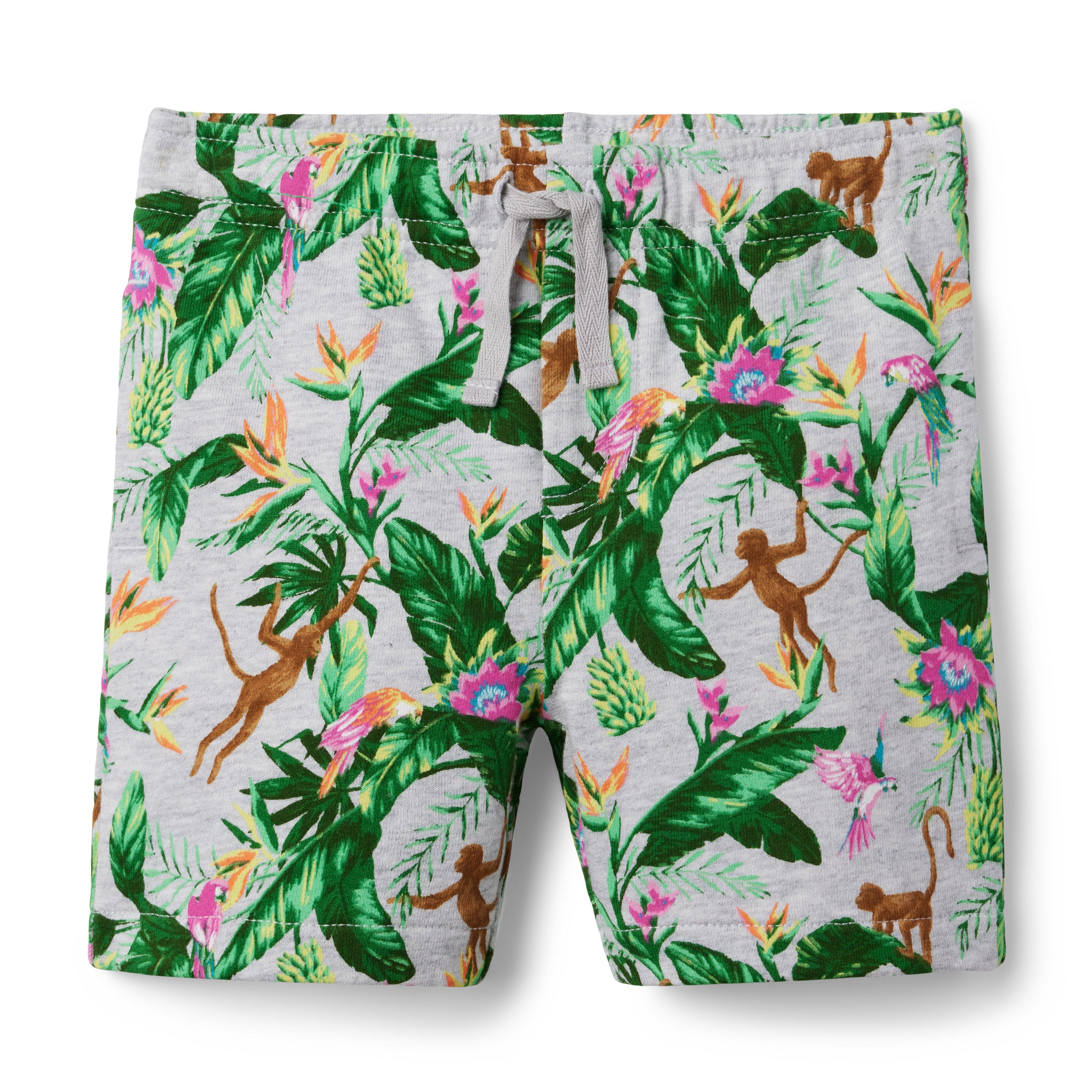 Tropical Jungle French Terry Pull-On Short