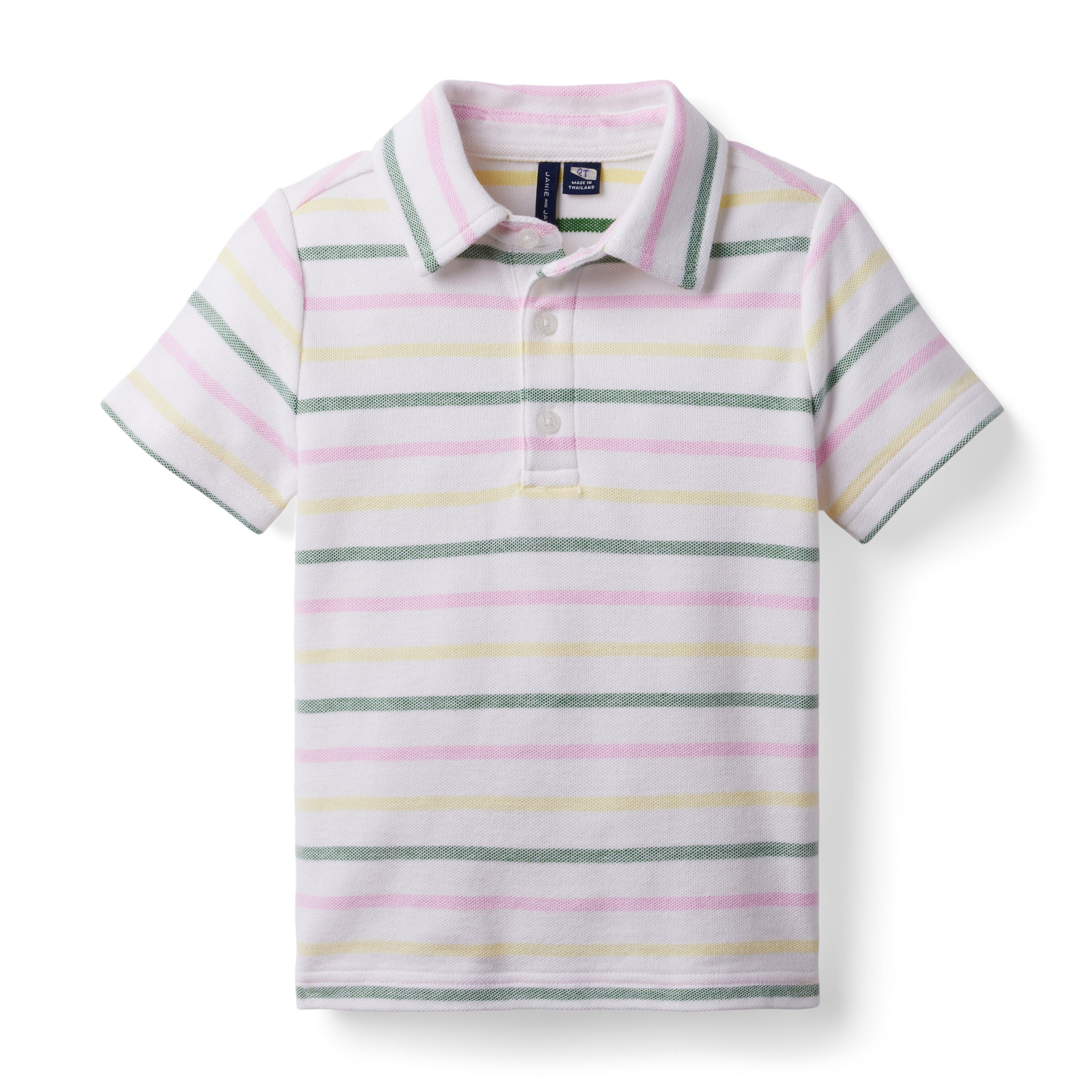 Striped Pique Polo