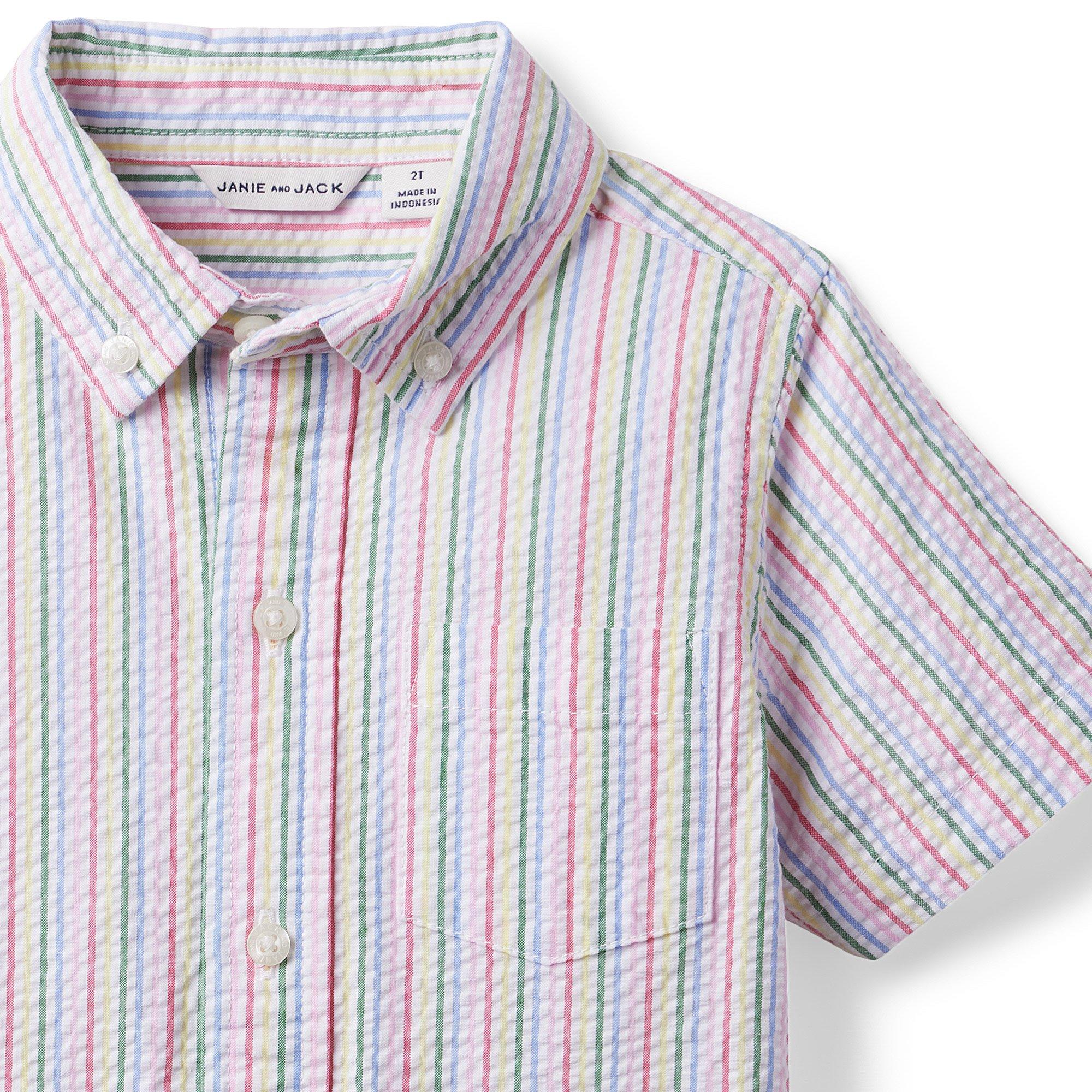 Rainbow Striped Seersucker Shirt image number 2