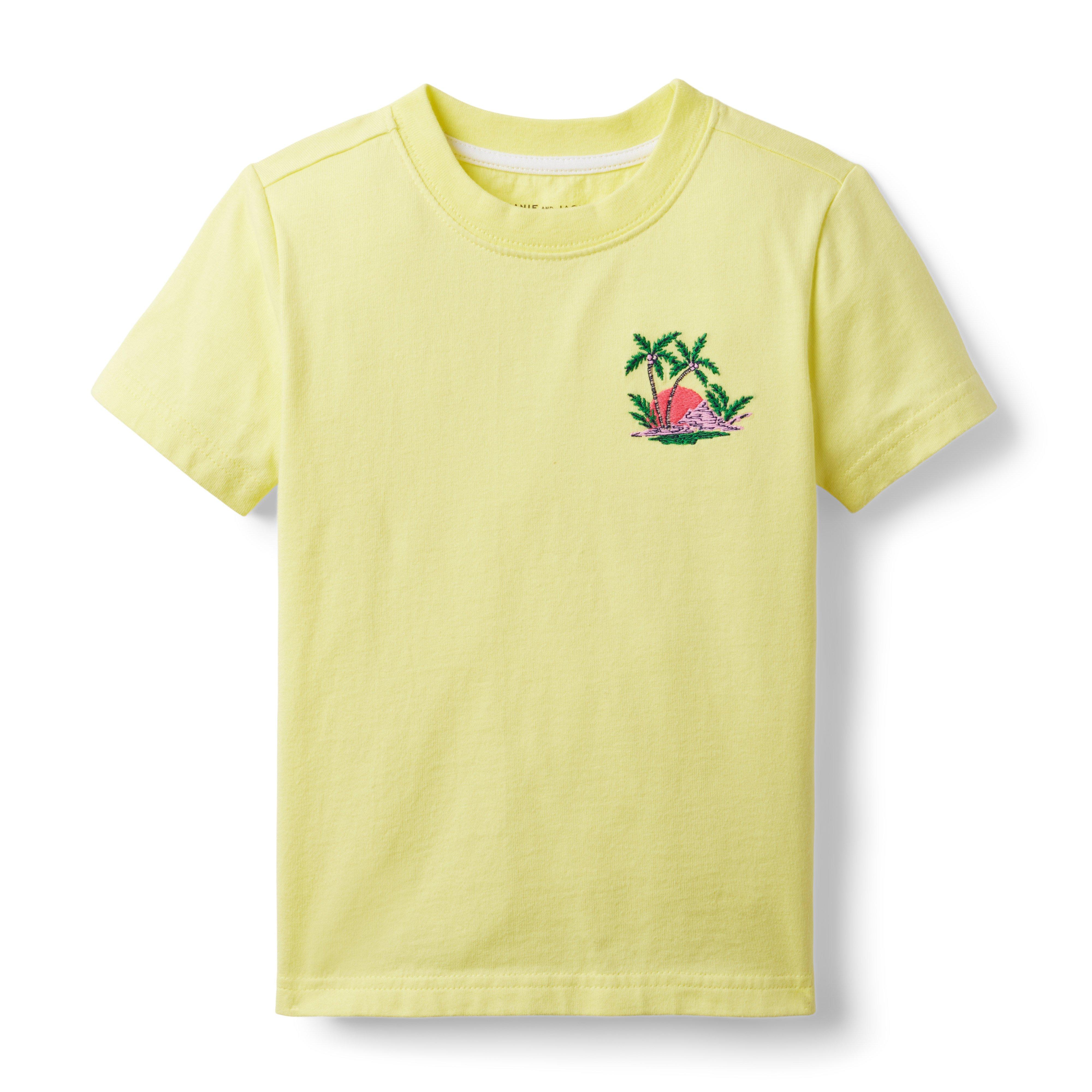 Embroidered Sunset Palm Tree Tee image number 0