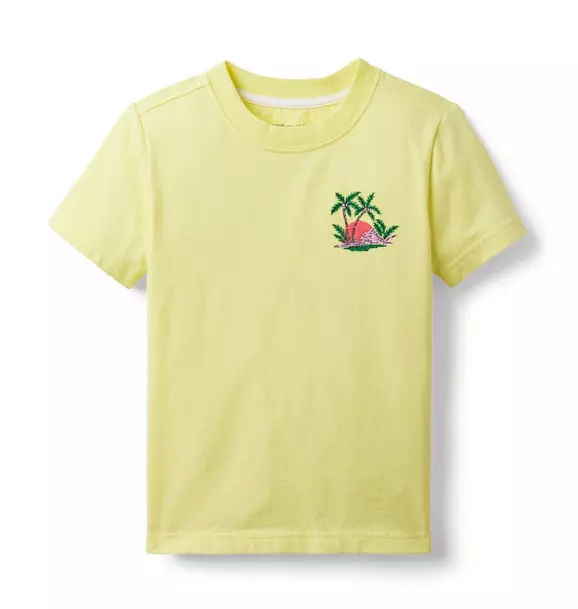 Embroidered Sunset Palm Tree Tee