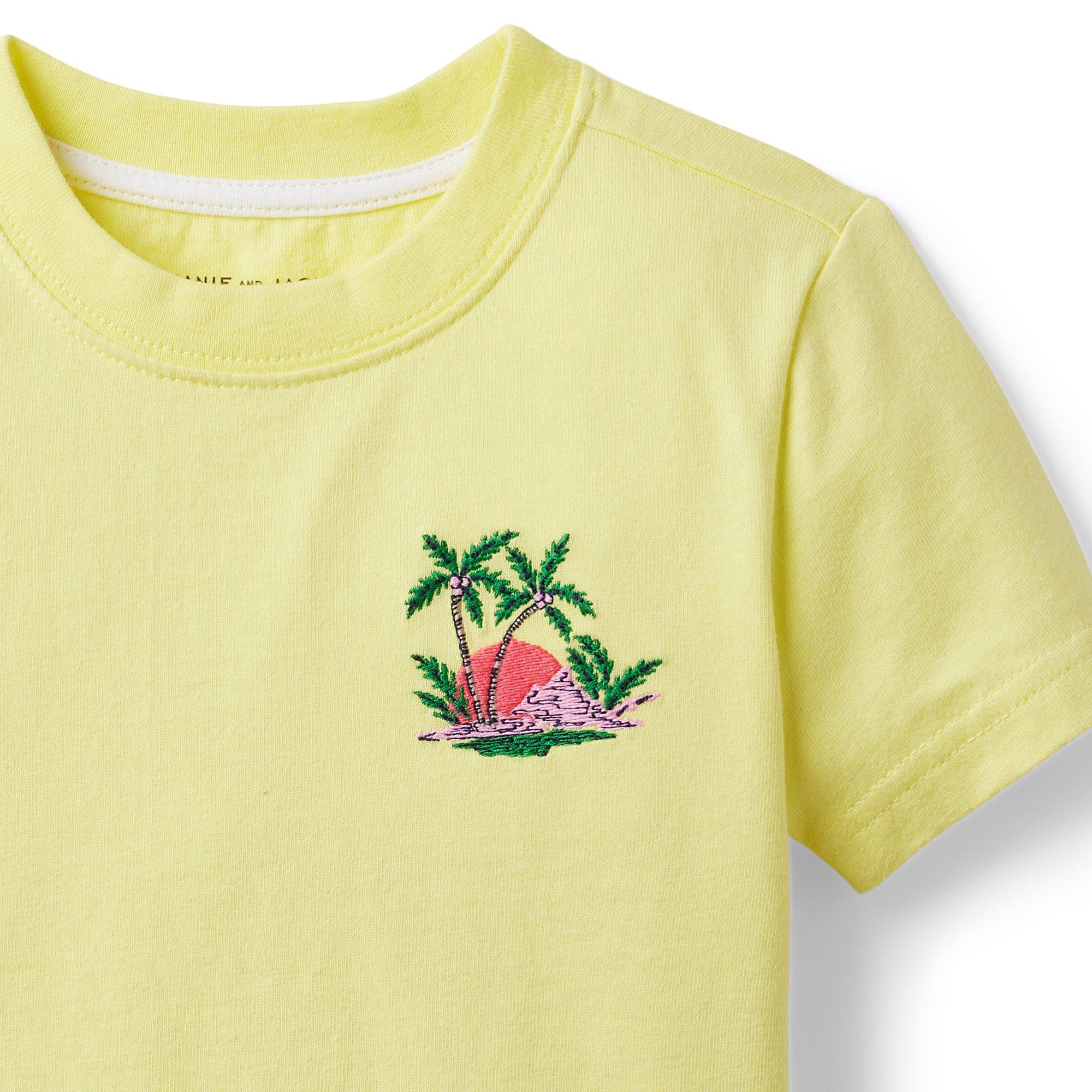 Embroidered Sunset Palm Tree Tee image number 1