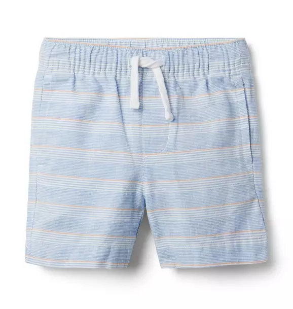 The Striped Linen-Cotton Pull-On Short