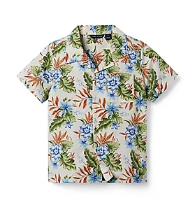Janie and Jack Tropical Floral Cabana Shirt
