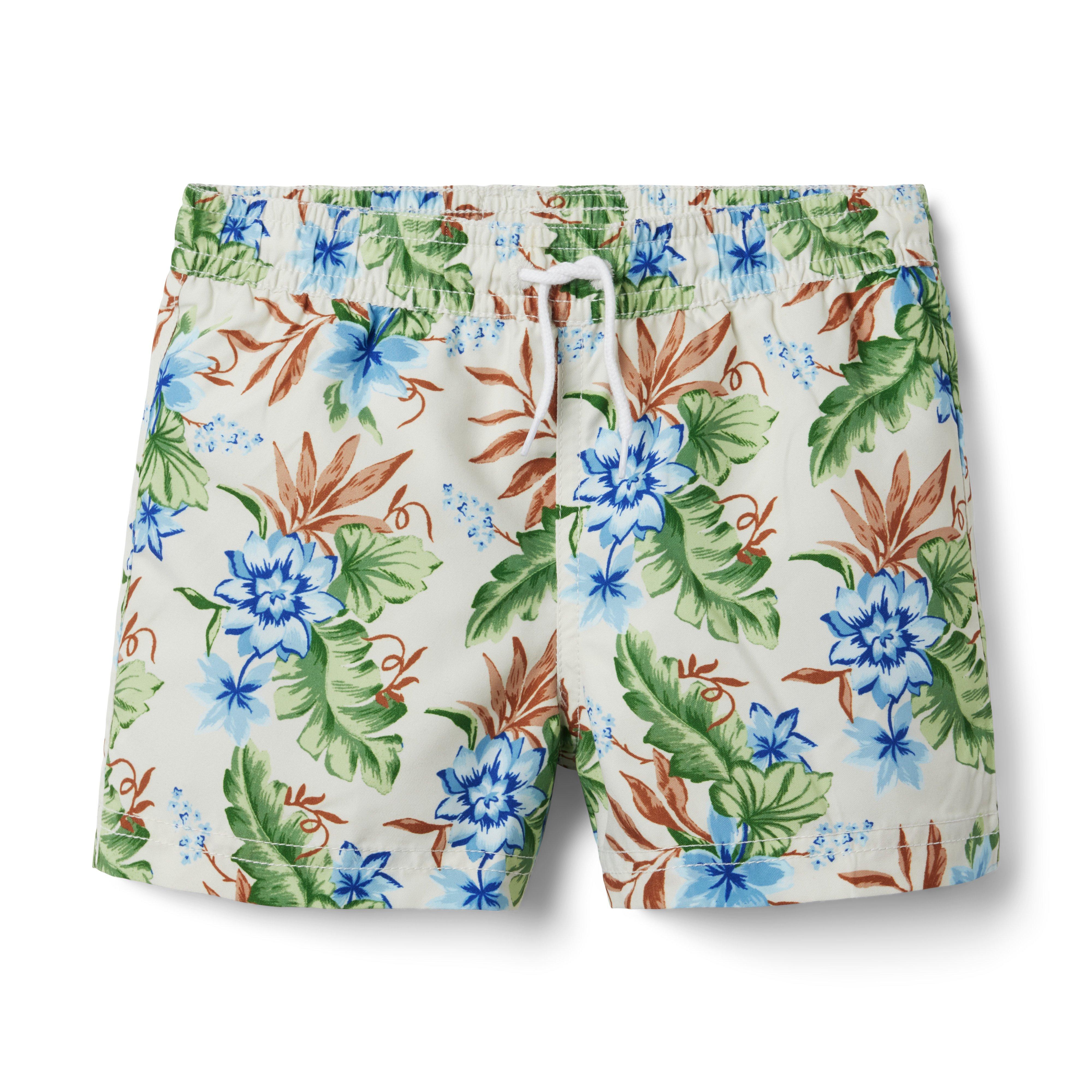 Boy Birch Tropical Floral Tropical Floral Swim Trunk by Janie and Jack