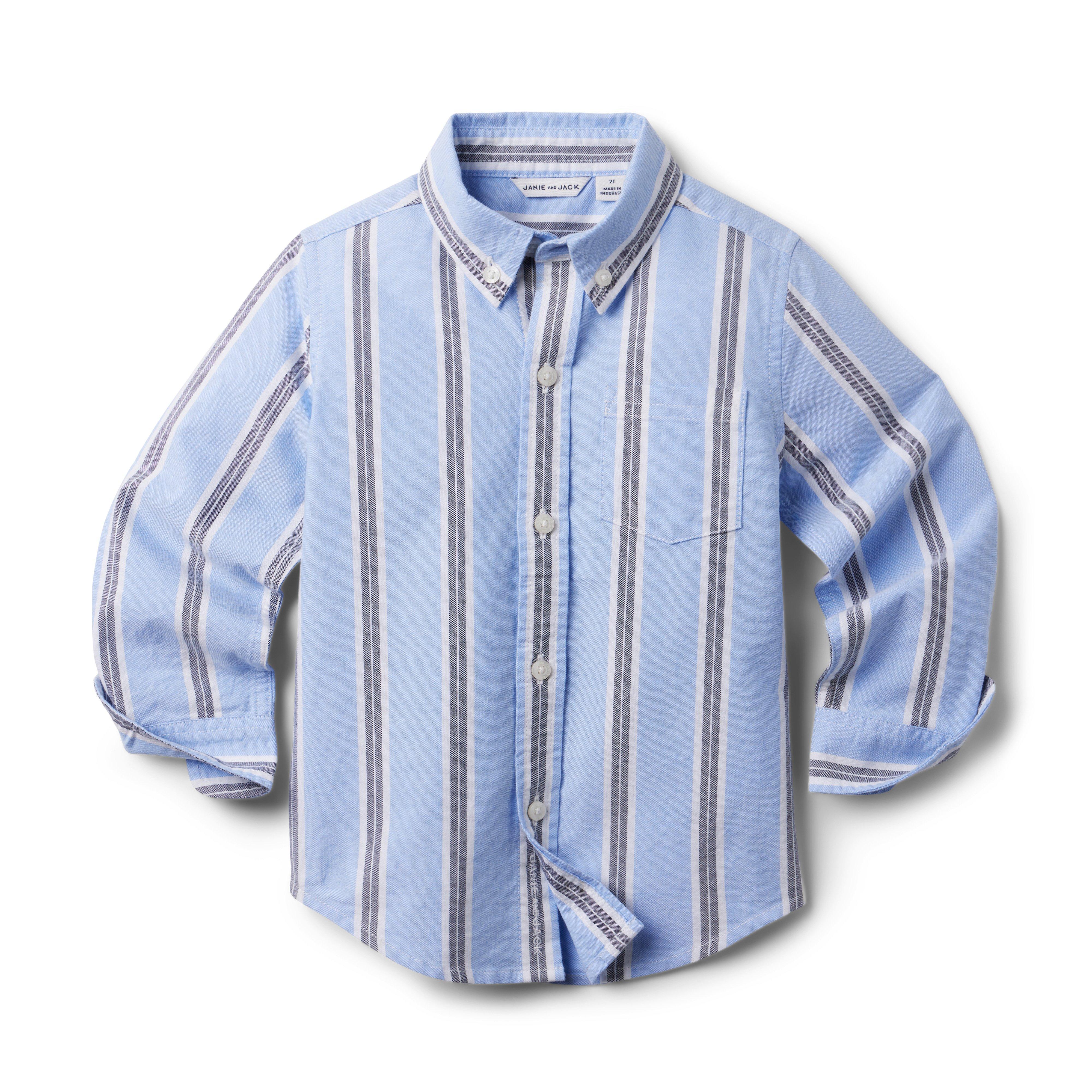 Striped Roll-Cuff Oxford Shirt image number 0