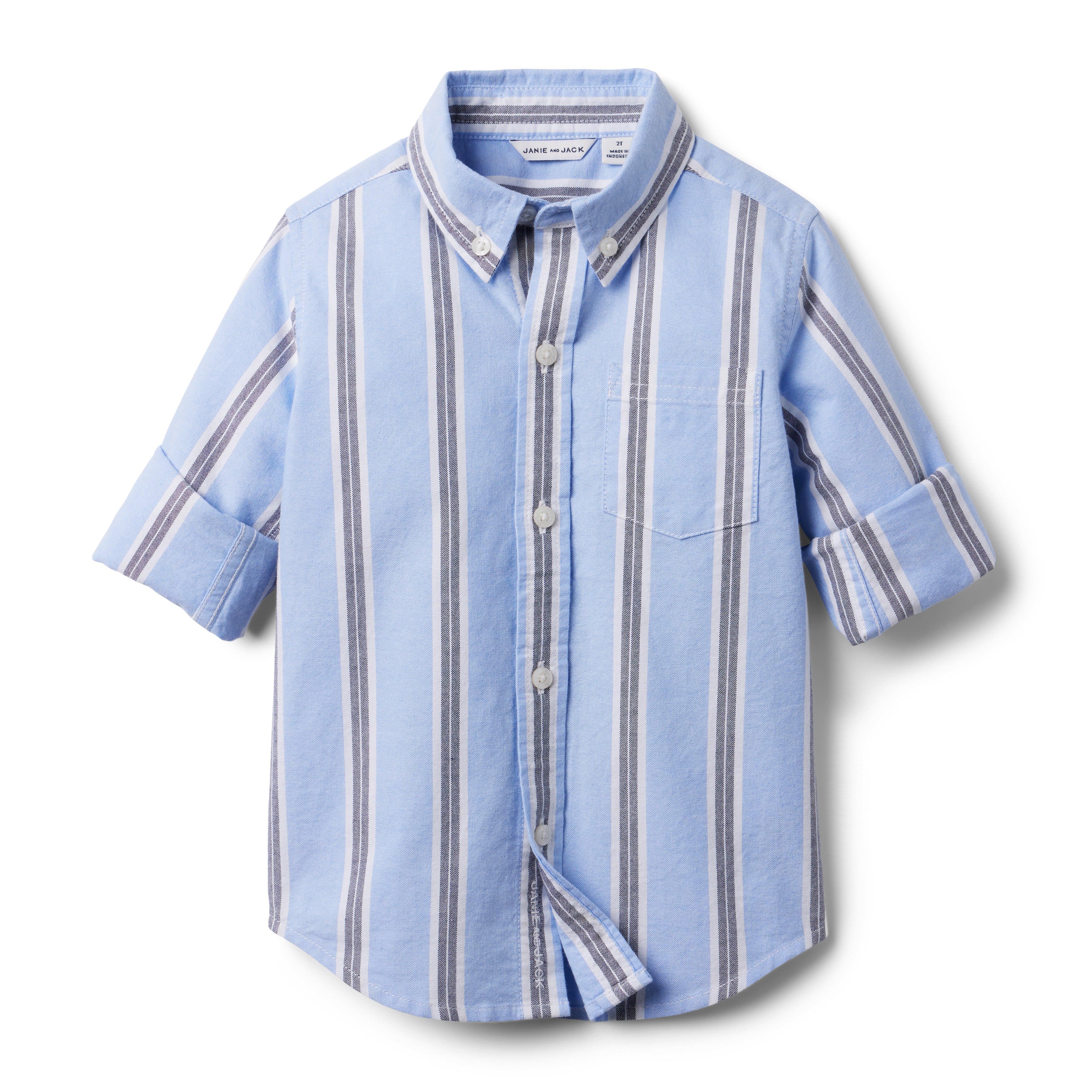 Striped Roll-Cuff Oxford Shirt image number 2