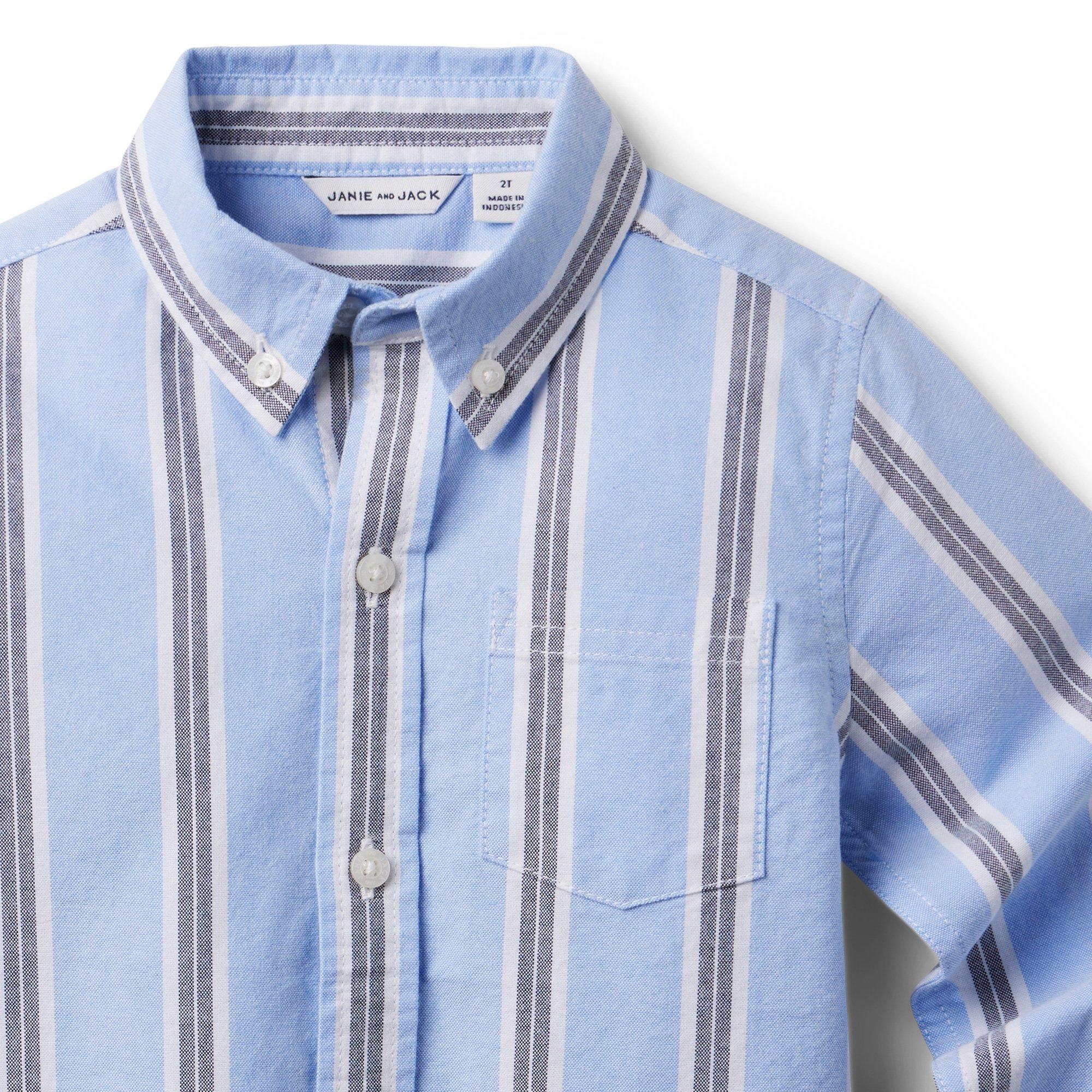 Striped Roll-Cuff Oxford Shirt image number 3