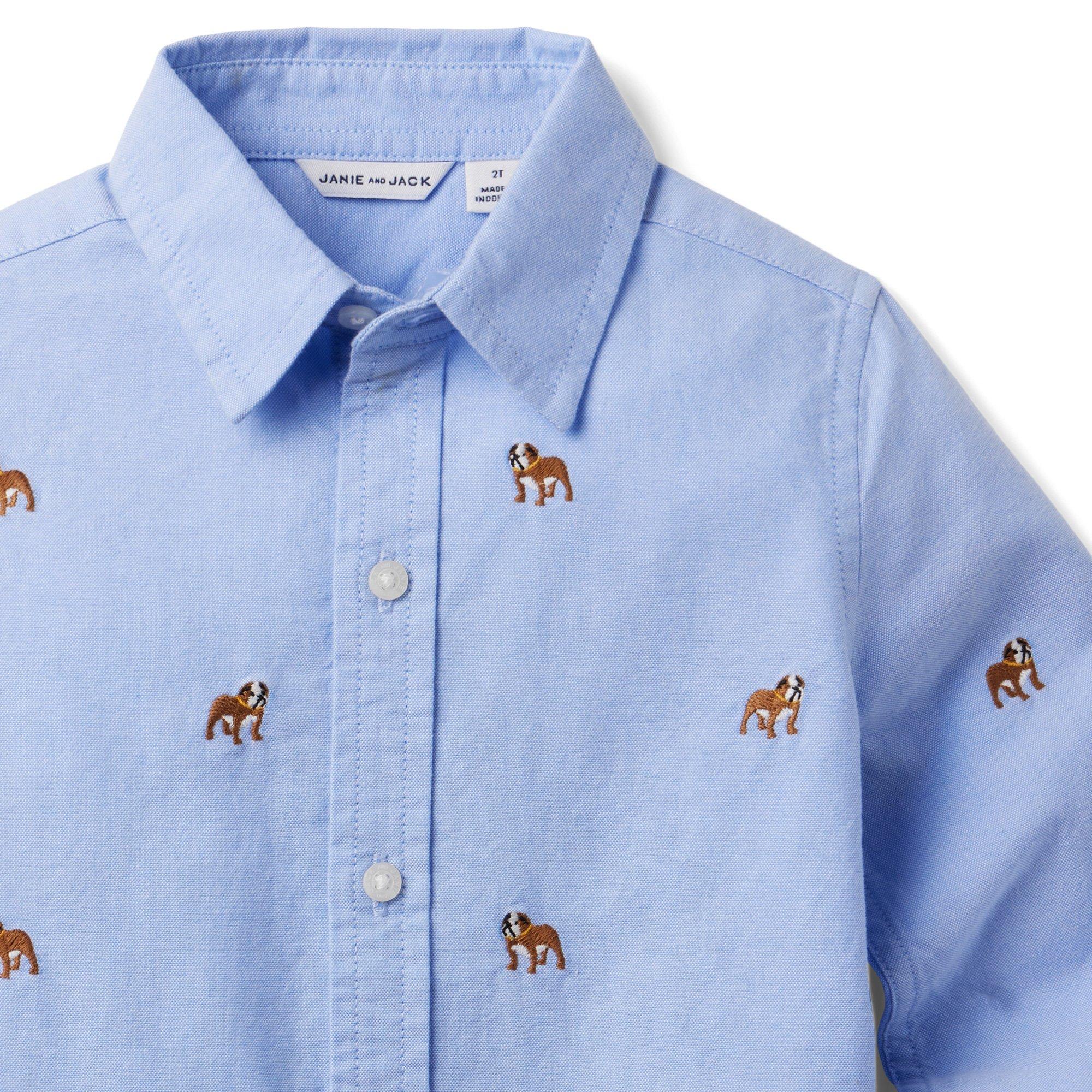 Embroidered Bulldog Oxford Shirt image number 3