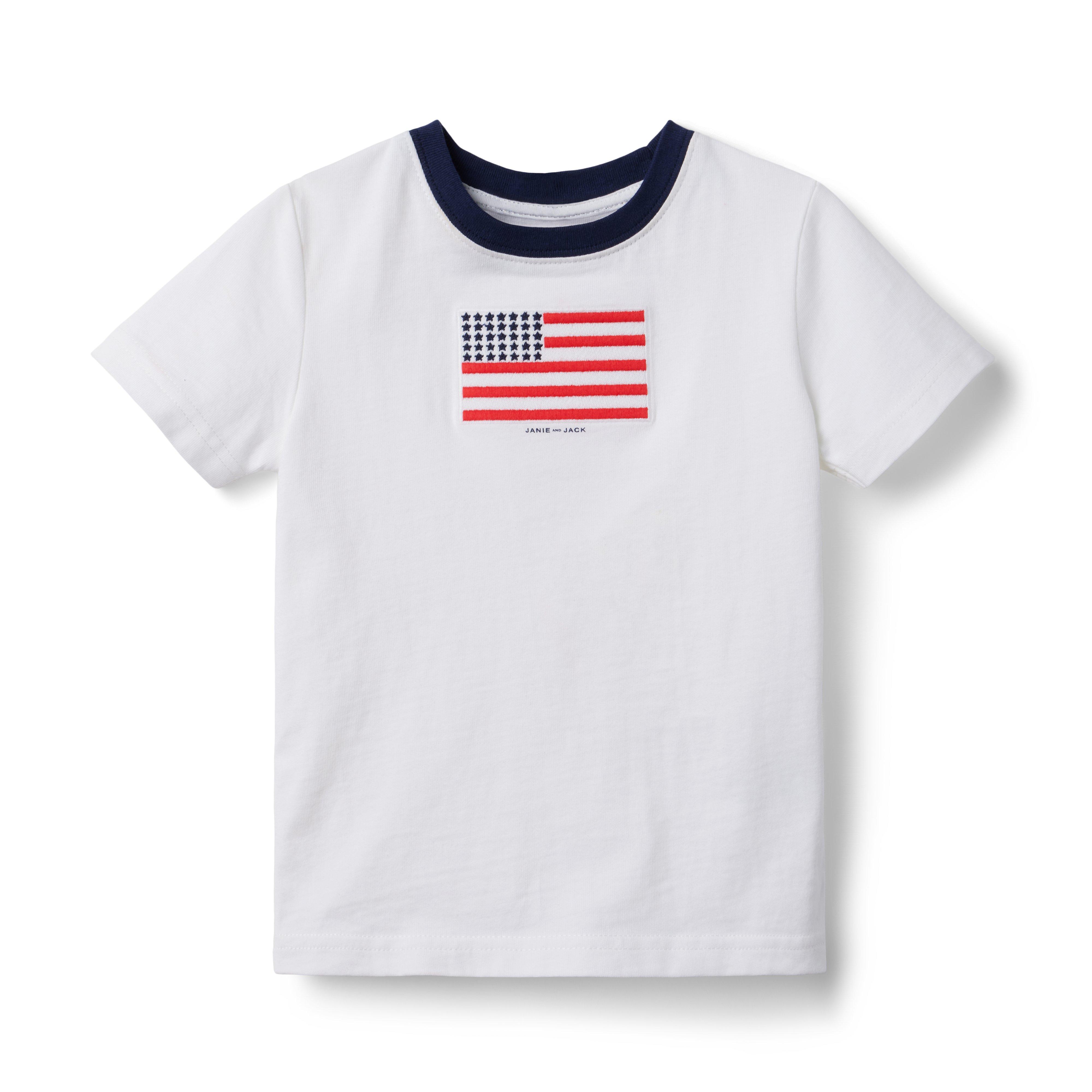 Embroidered Flag Graphic Tee image number 0