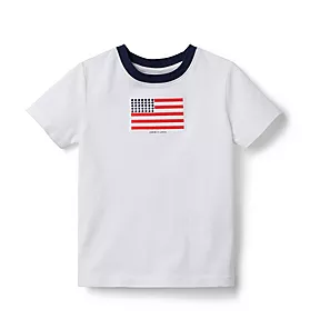 Janie and Jack Embroidered Flag Graphic Tee