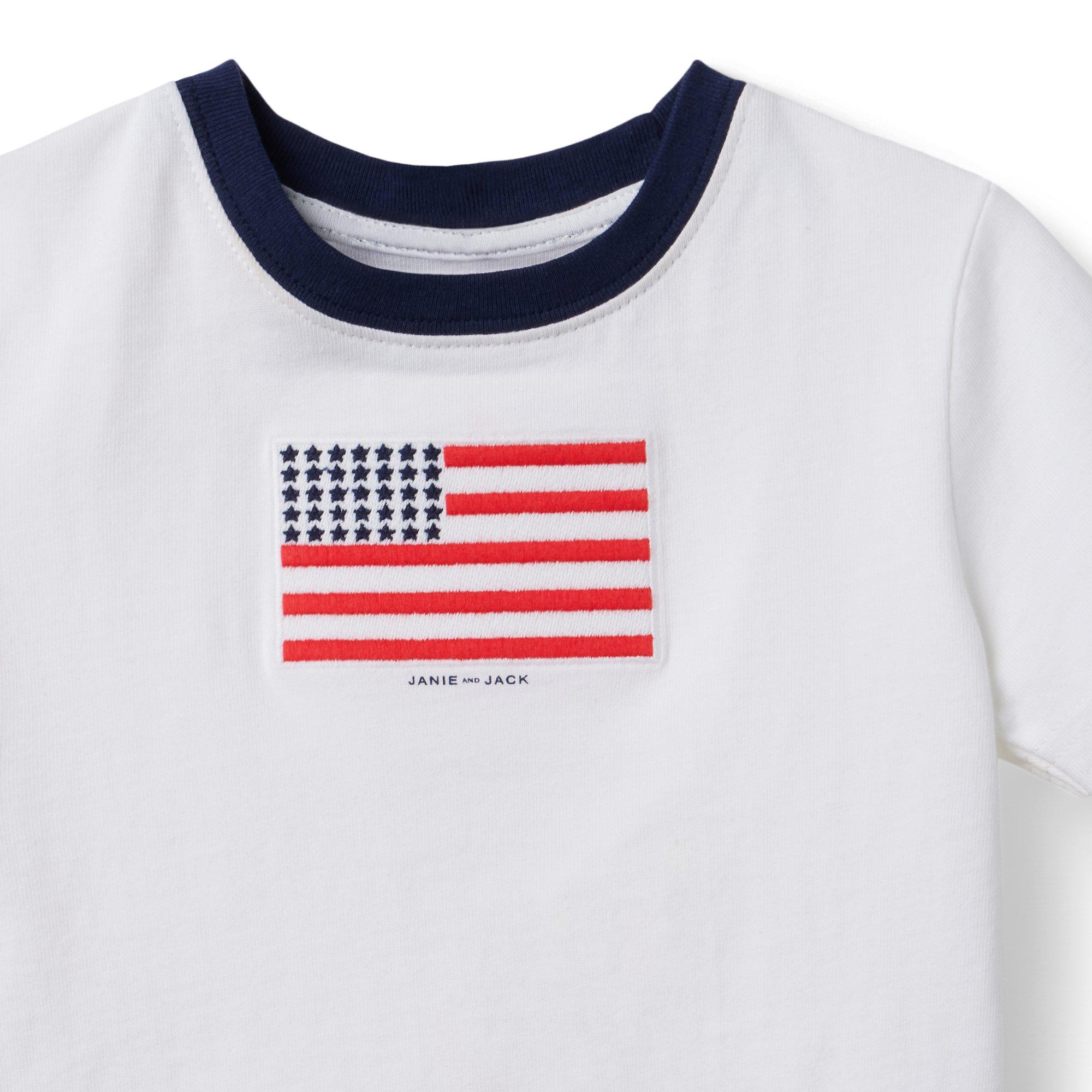 Embroidered Flag Graphic Tee image number 1