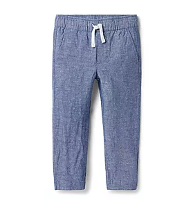 Janie and Jack Linen Pull-On Pant
