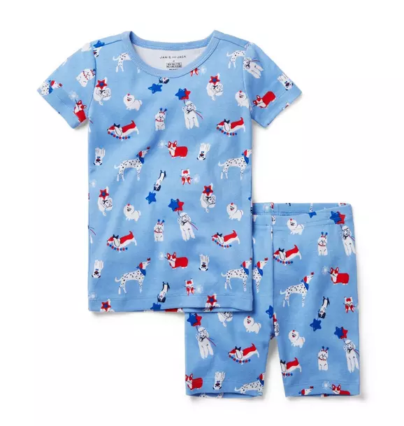  Starry Night Dog Short Pajama Set 