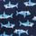 Navy Sea Of Sharks Print