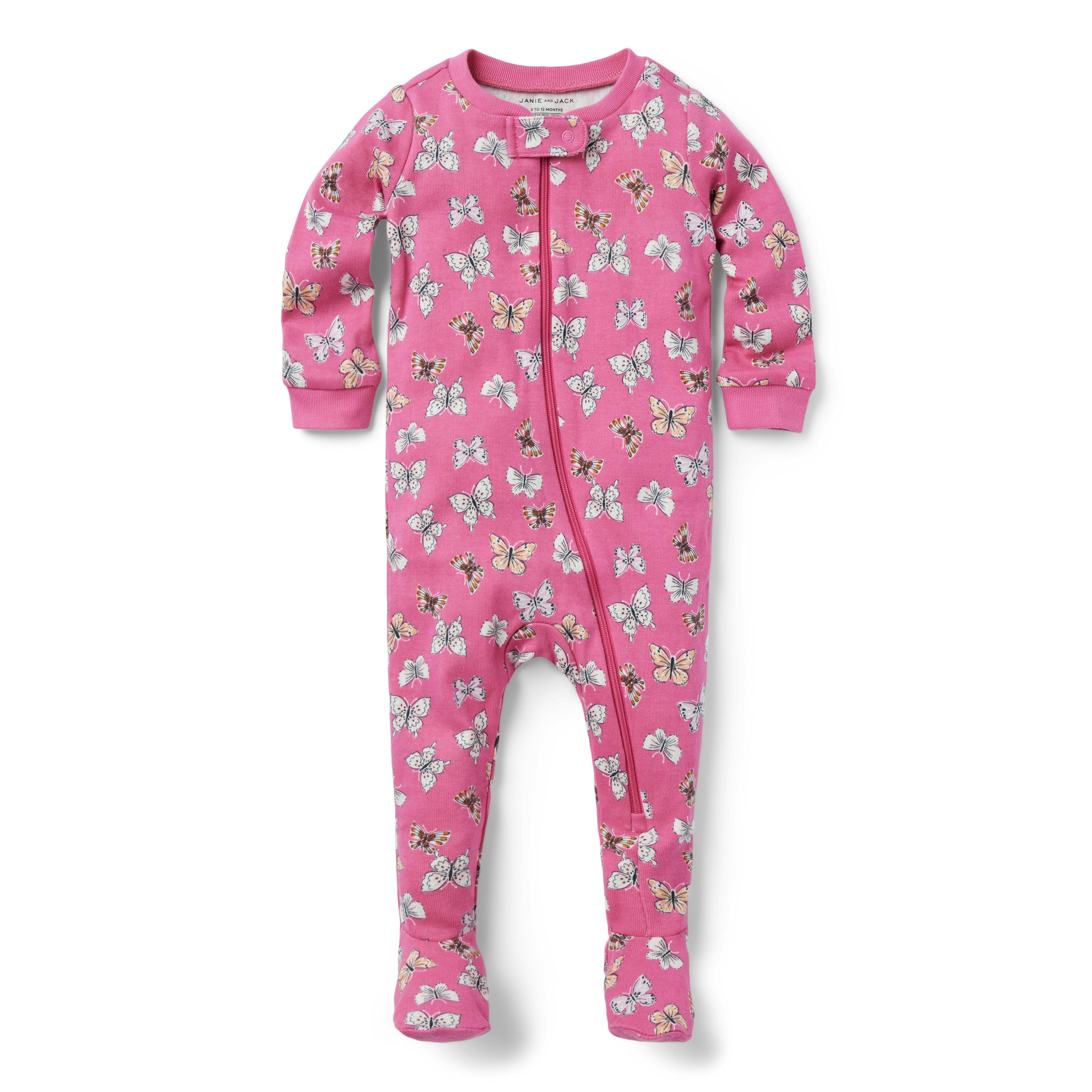 Baby Good Night Footed Pajama In Butterfly Skies image number 0