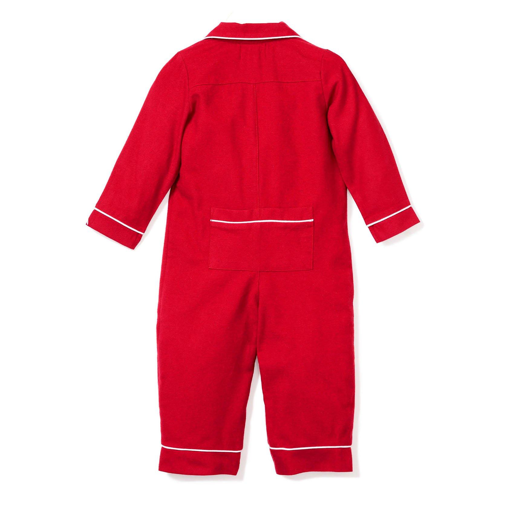 Petite Plume Baby Red Flannel Romper image number 1