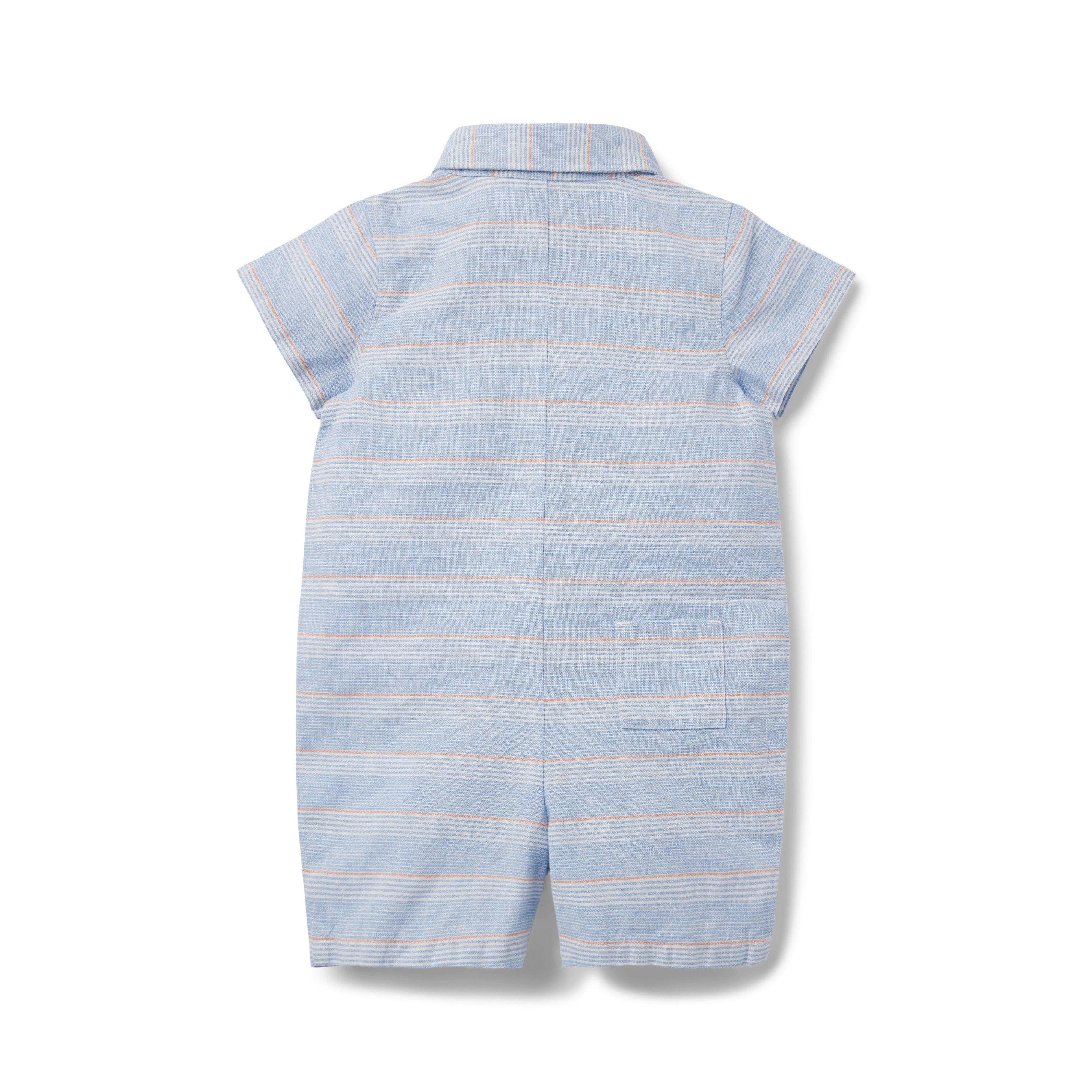 Newborn Bel Air Blue Stripe Baby Striped Linen-Cotton Romper by Janie and  Jack