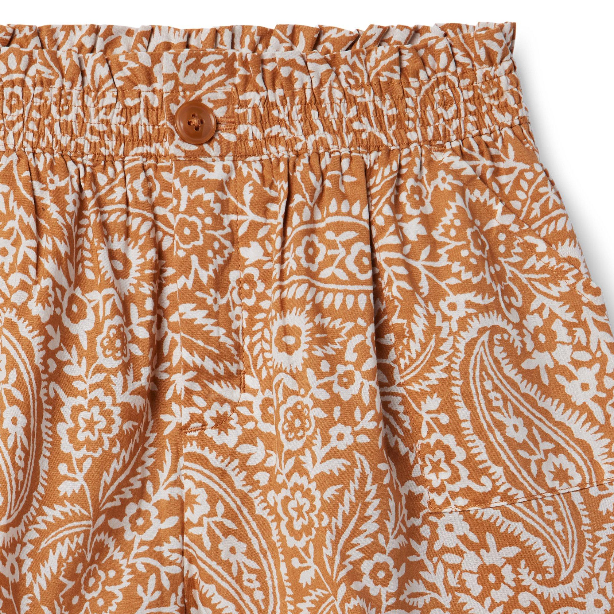 Floral Paisley Smocked Waist Short image number 2