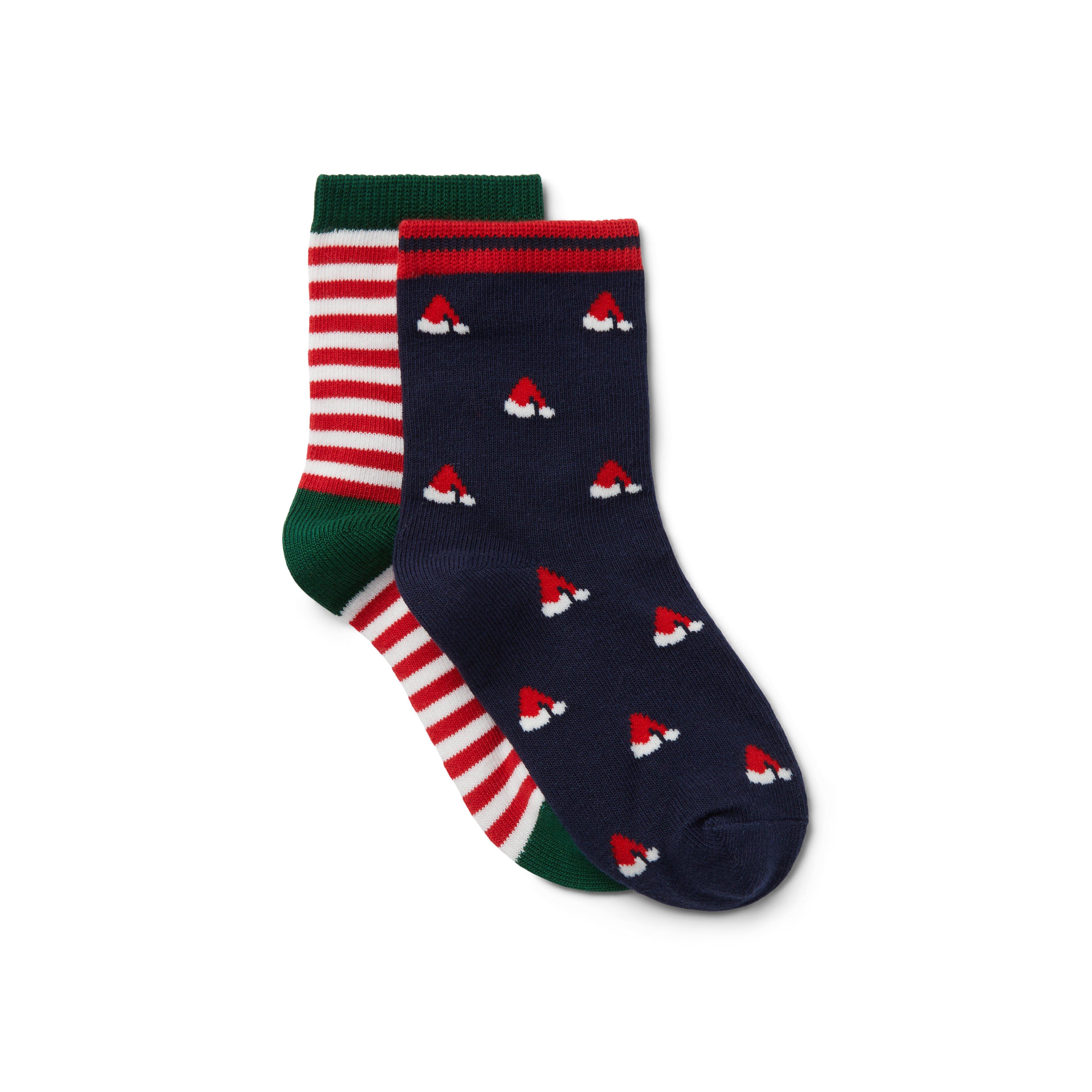 Striped And Santa Hat Sock 2-Pack image number 0