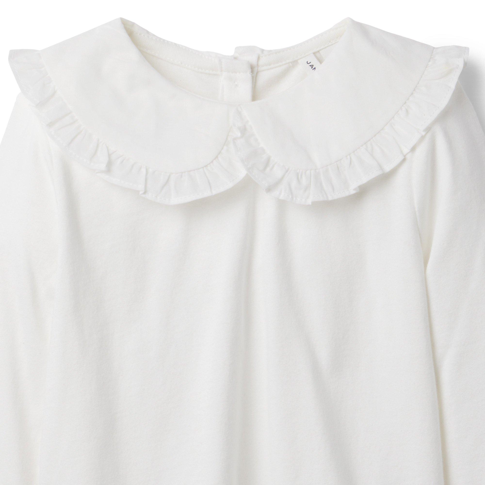 Ruffle Trim Collar Jersey Top image number 2